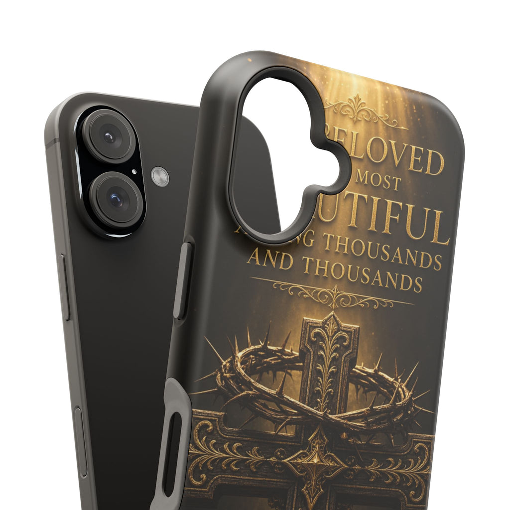 Magnetic Impact-Resistant Phone Case — "Most Beautiful" Cross with Crown of Thorns