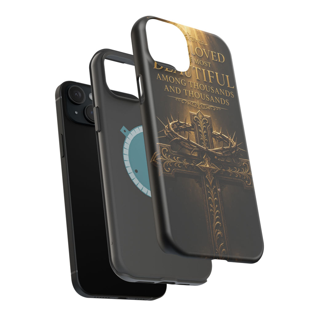 Magnetic Impact-Resistant Phone Case — "Most Beautiful" Cross with Crown of Thorns