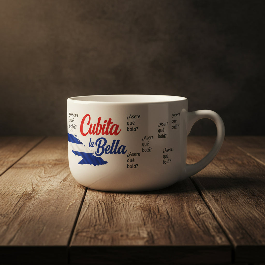 Ceramic Mug — Cubita la Bella Cuban Flag Latte Mug (25oz)