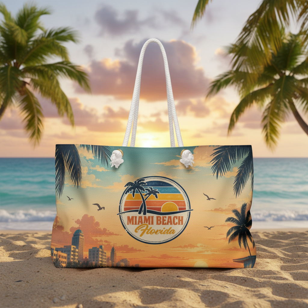Miami Beach Florida Sunset Weekender Bag