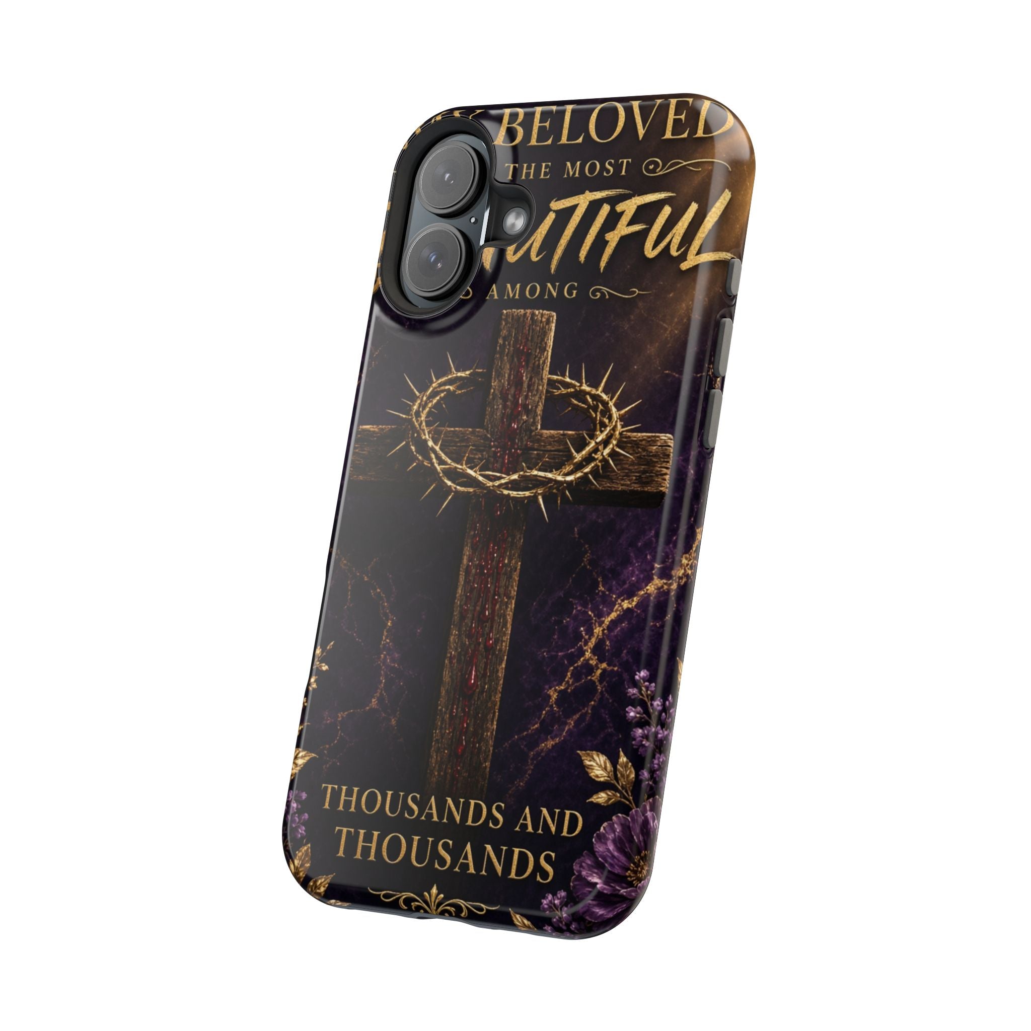 Christian Cross Magnetic Impact-Resistant Phone Case — "Beloved Most Beautiful" Scripture Design