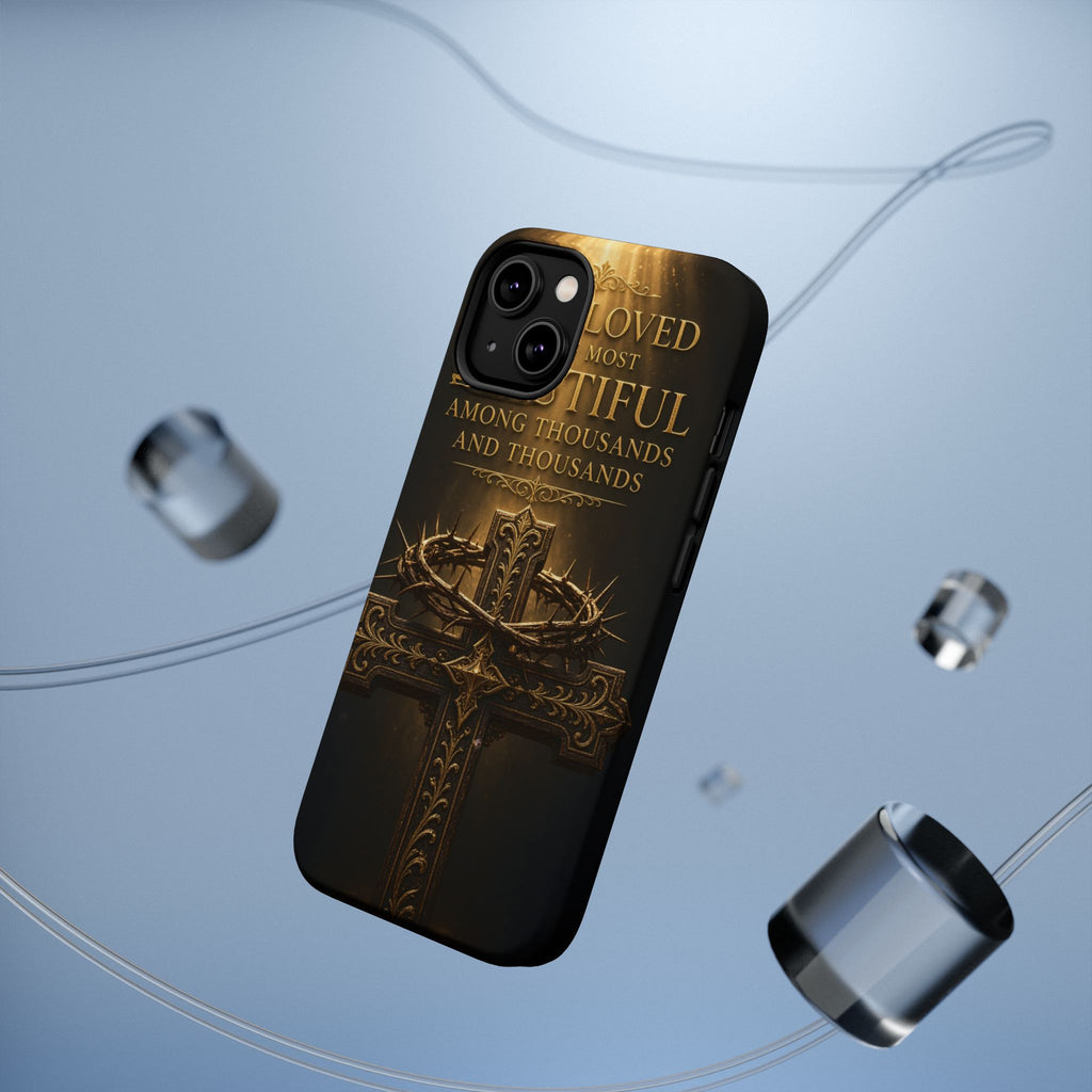 Magnetic Impact-Resistant Phone Case — "Most Beautiful" Cross with Crown of Thorns