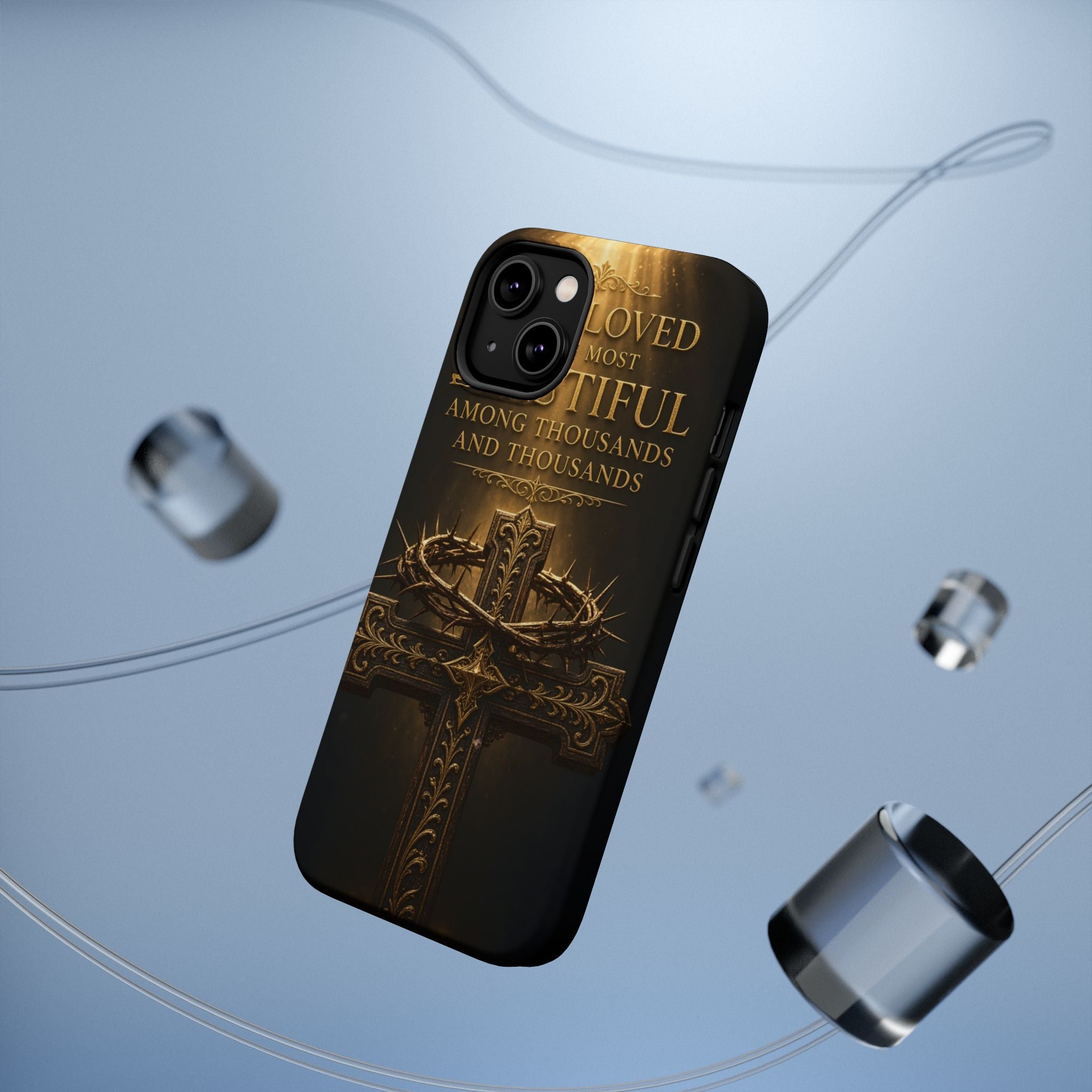 Magnetic Impact-Resistant Phone Case — "Most Beautiful" Cross with Crown of Thorns