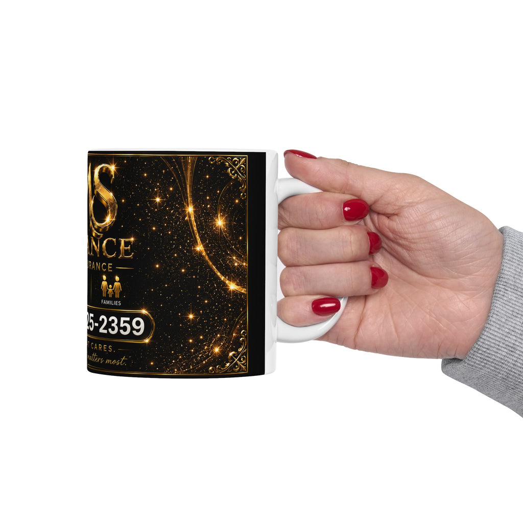 SMS Insurance Ceramic Mug — Branded Health Insurance Coffee Cup (11oz, 15oz)