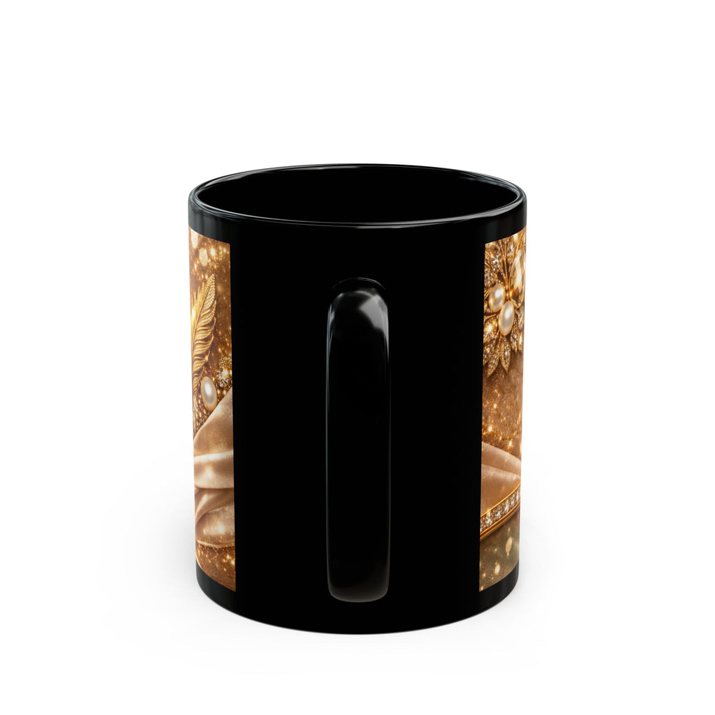 Personalized Gold Name Mug — "Isabella" Elegant Black Ceramic Coffee Cup