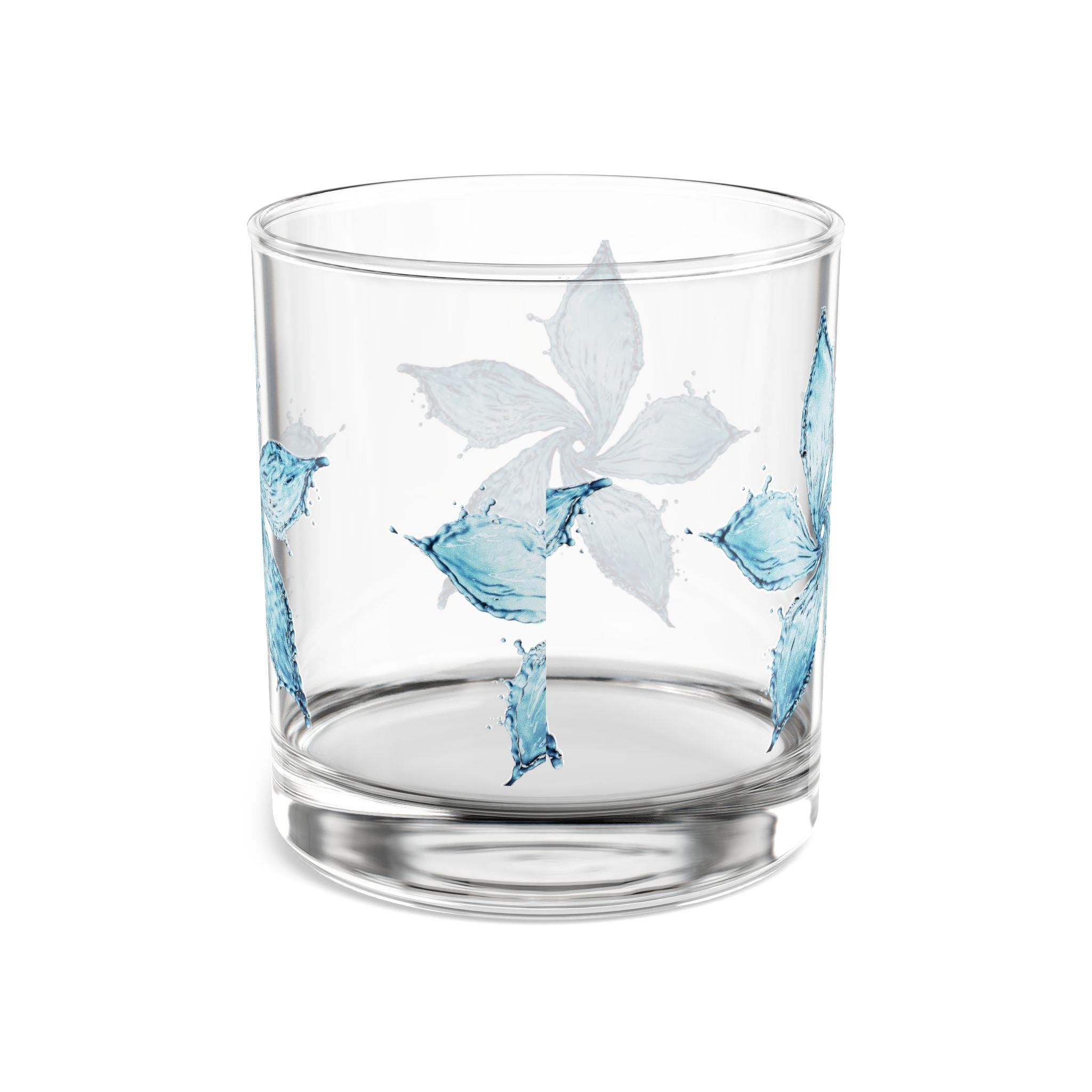 Vaso de Cristal Floral Rocks 10oz - Cristalería Estética de Flores, Vaso para Cócteles y Whisky, Regalo de Lujo para Mujer