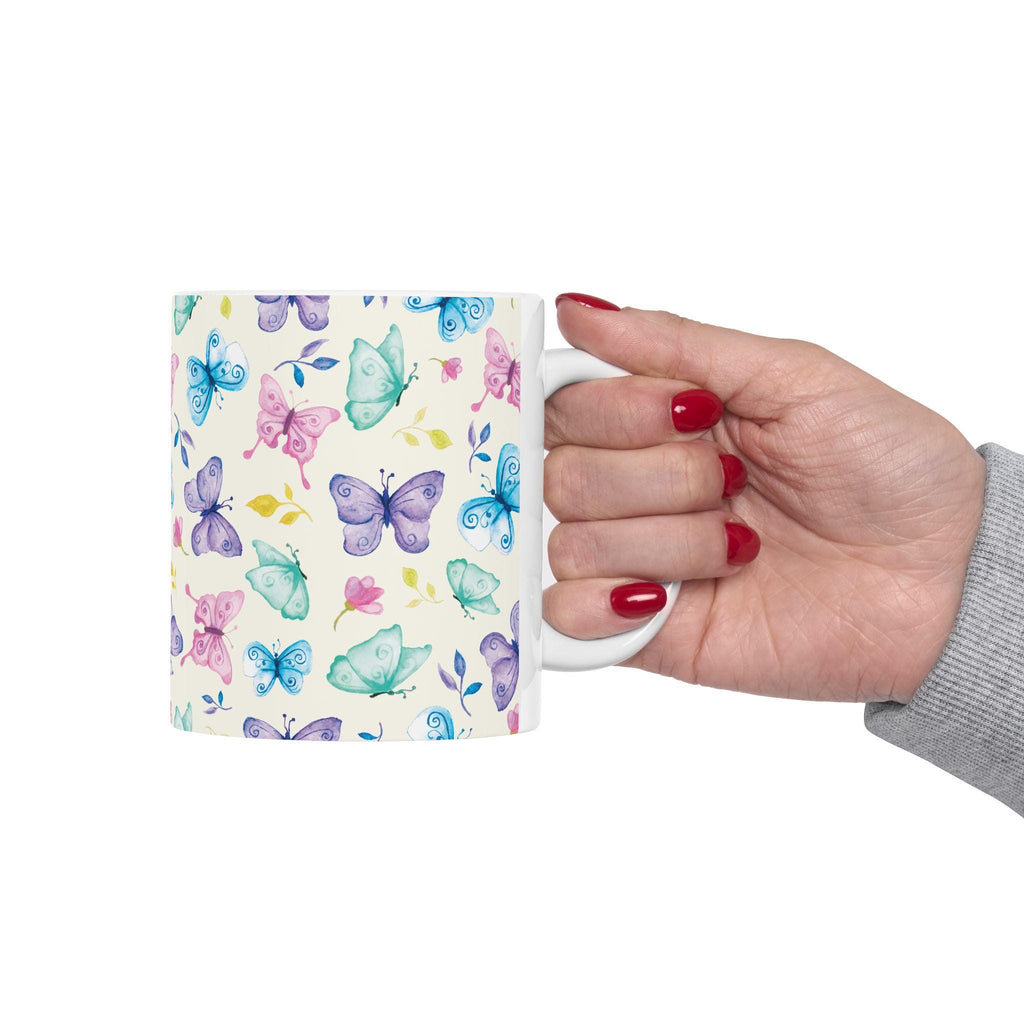 Taza de Mariposa Colorida Whimsical - Regalo de Transformación para Mujer, Mug de Cerámica Estética de Naturaleza