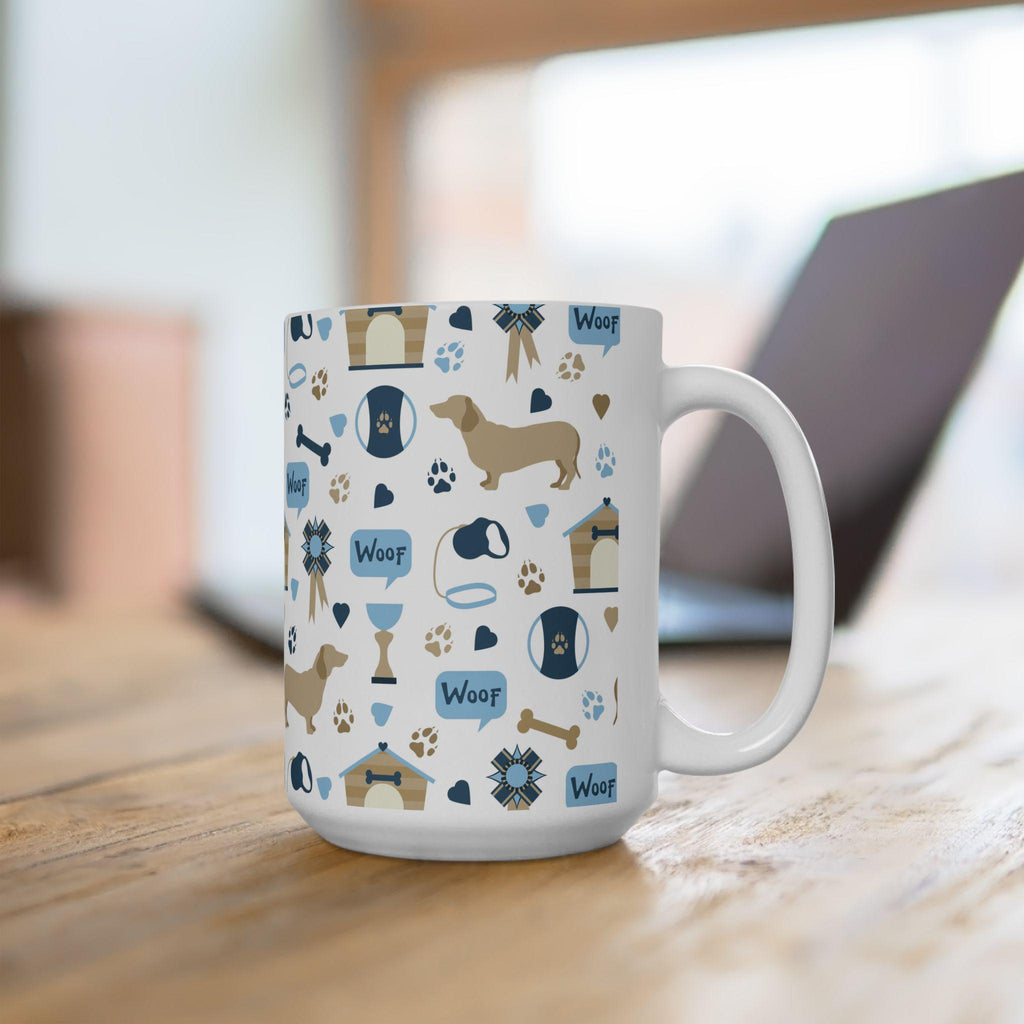 Whimsical Dog Art Coffee Mug | Colorful Dog Lover Gift, Vibrant Ceramic Cup for Pet Parents & Dog Moms