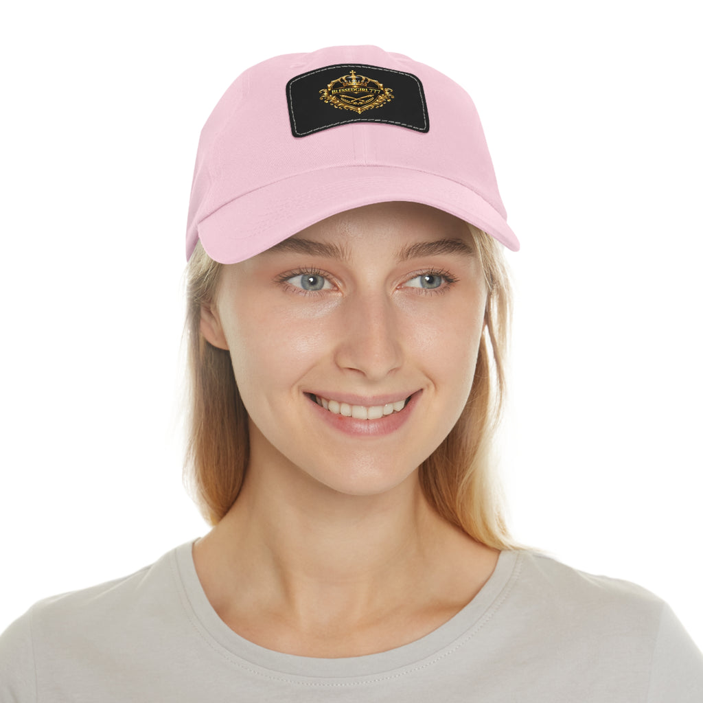 Dad Hat — Vintage Gold Crest Leather Patch Cap