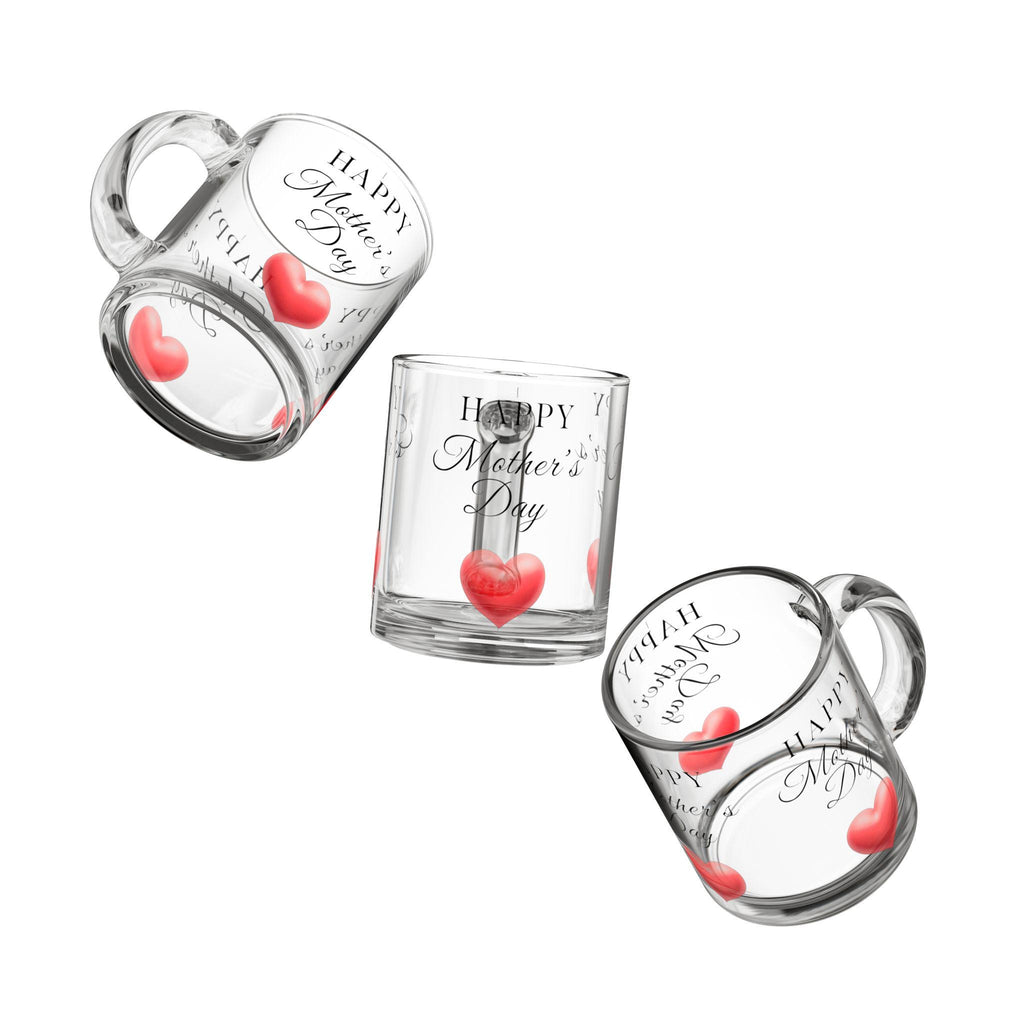 Taza de Vidrio Día de las Madres - Regalo Sentimental para Mamá, Glass Mug Estética con Flores, Regalo para Abuela, Mother’s Day Coffee Cup