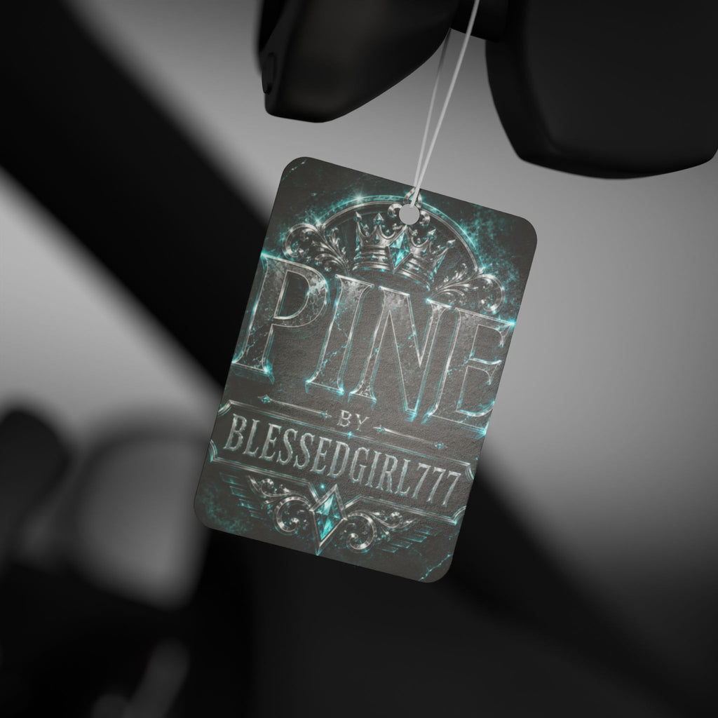 Car Air Freshener — 'PINE by BLESSEDGIRL777' Vintage Teal Scented Ornament