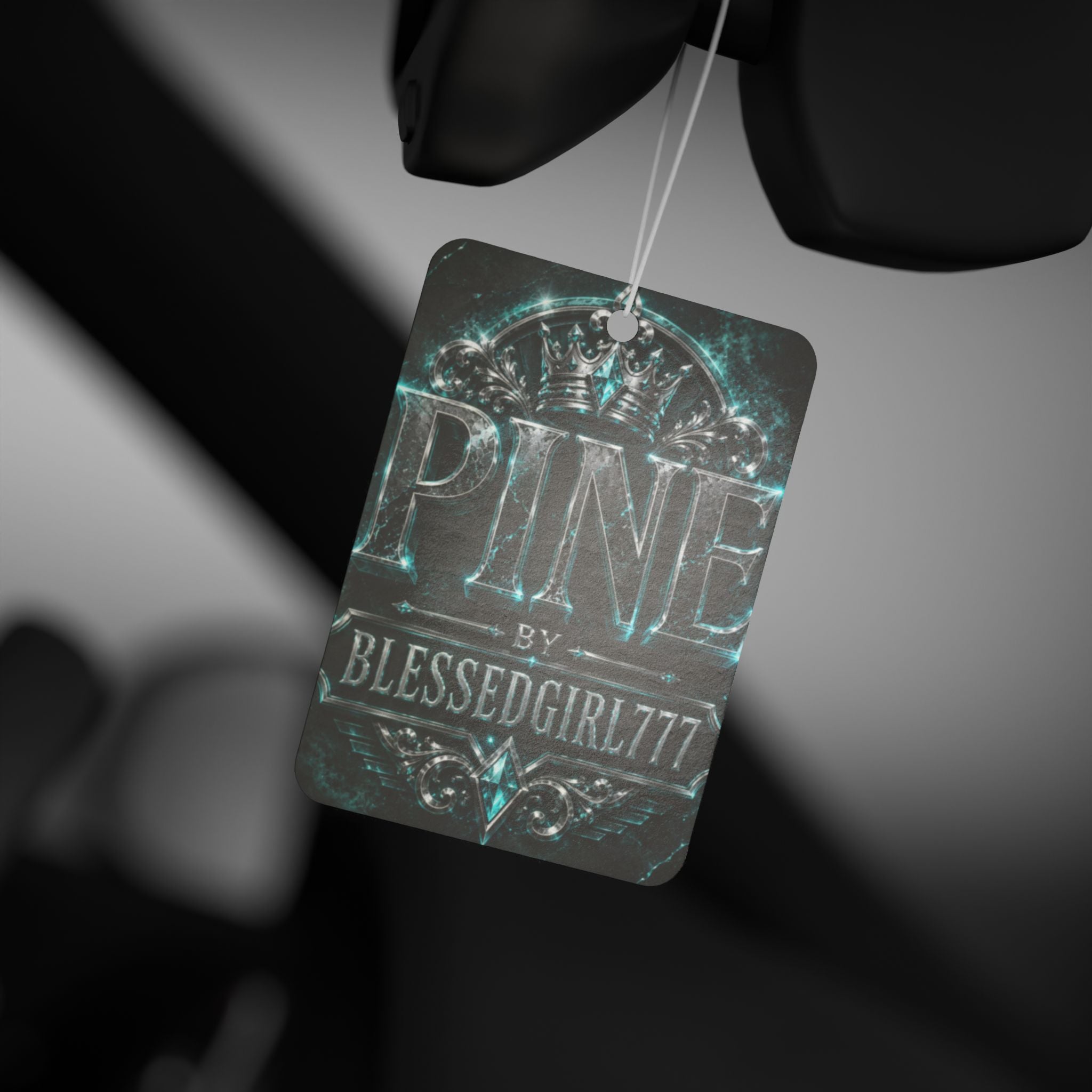 Car Air Freshener — 'PINE by BLESSEDGIRL777' Vintage Teal Scented Ornament