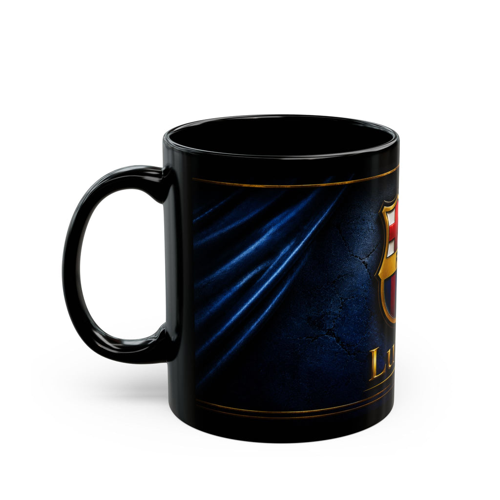 FCB Crest with Name Luisito Mug | Black Ceramic Coffee Cup