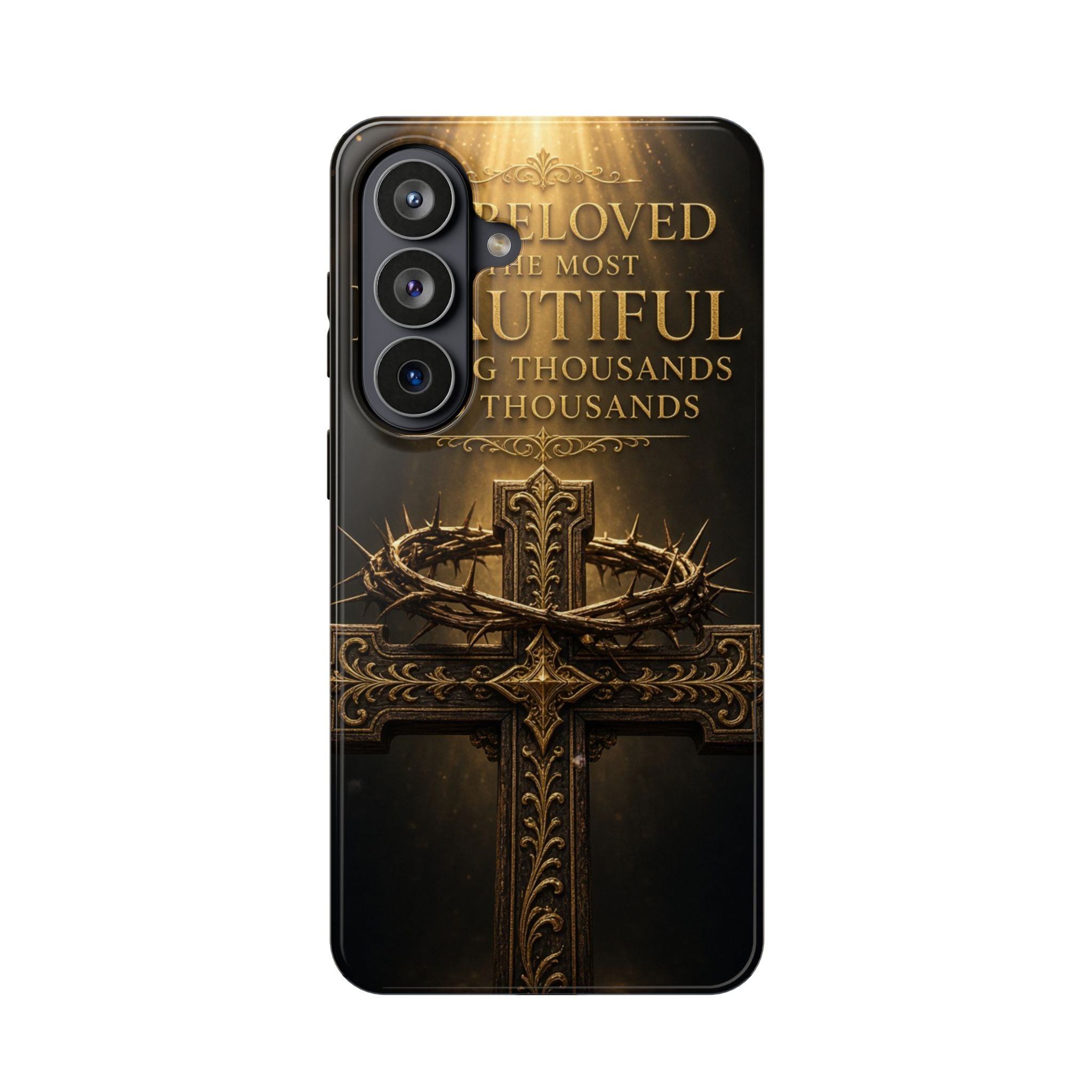 Magnetic Impact-Resistant Phone Case — "Most Beautiful" Cross with Crown of Thorns