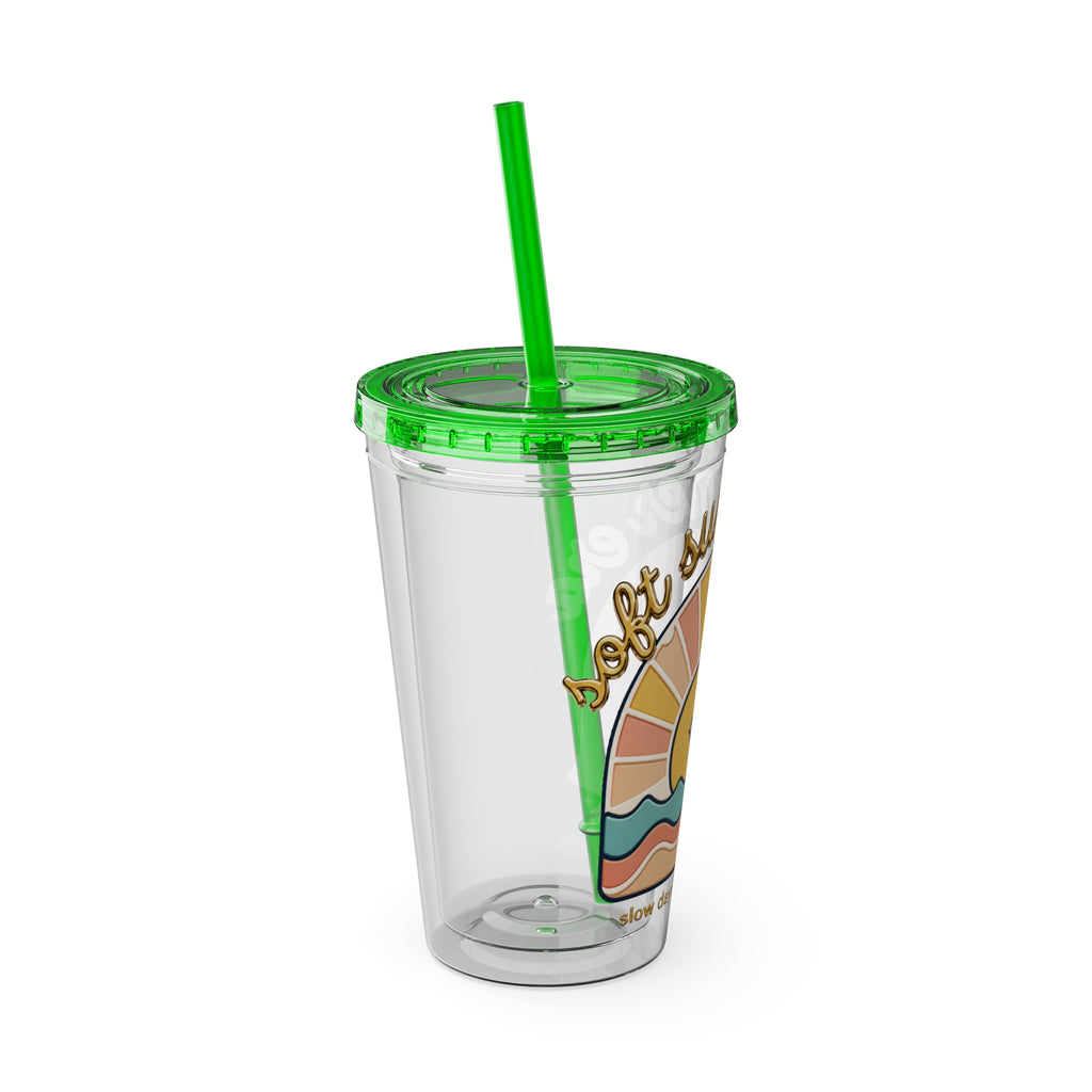 Soft Summer sunset beach drink illustration Tumbler