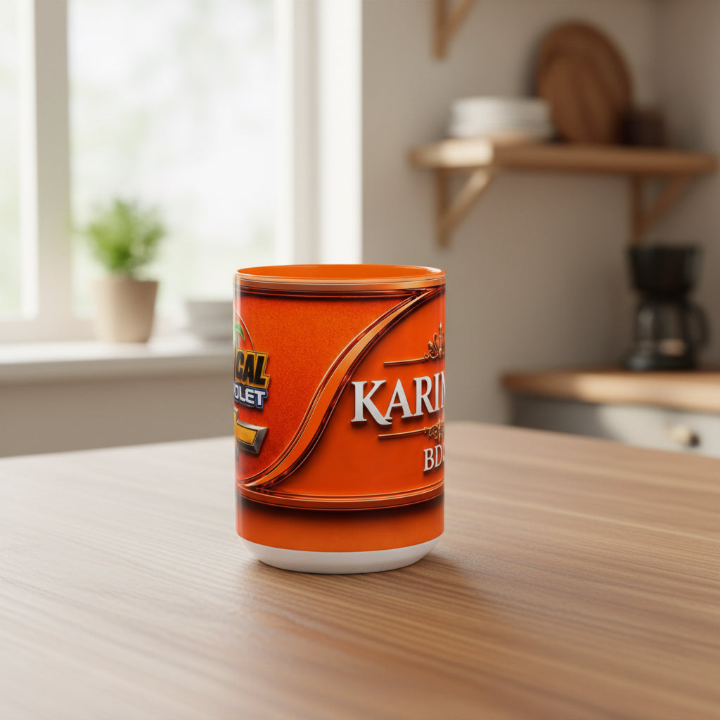 Personalized Karina Coffee Mug – Red Accent Ceramic Mug (11/15oz)