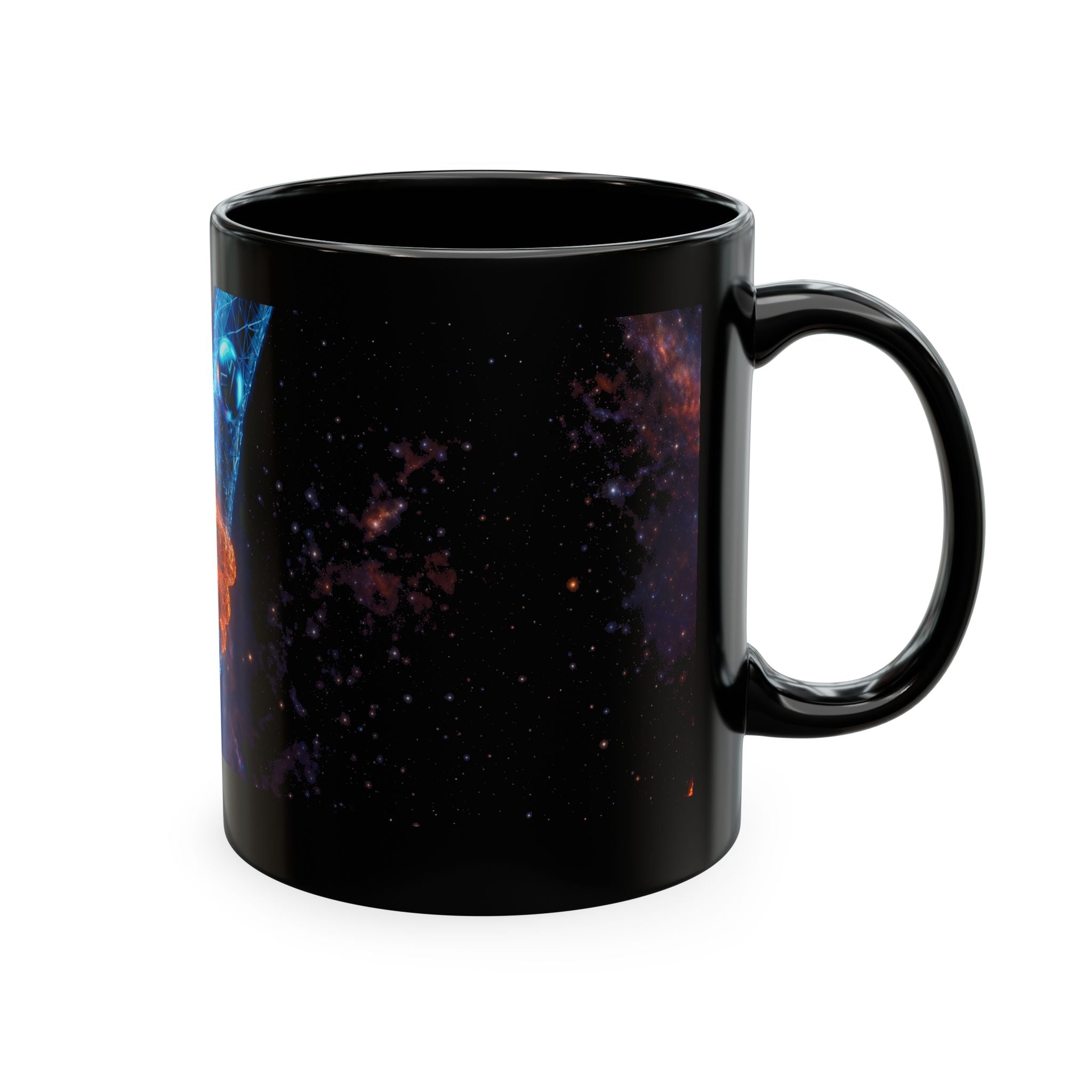 Cosmic Unity Mug — Fire & Ice Hands Galaxy Ceramic Coffee Cup