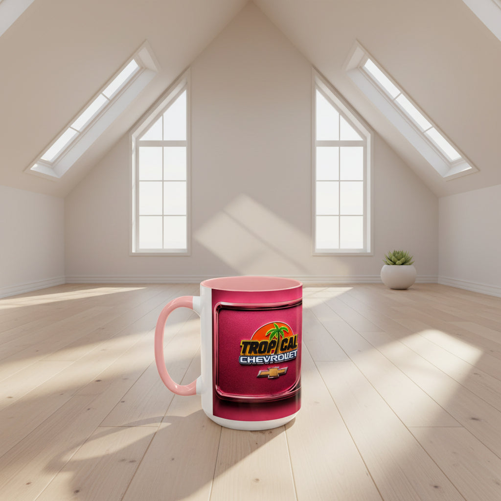 Personalized Pink Embossed Name Coffee Mug — "Carol" Accent Ceramic Mug (11/15oz)