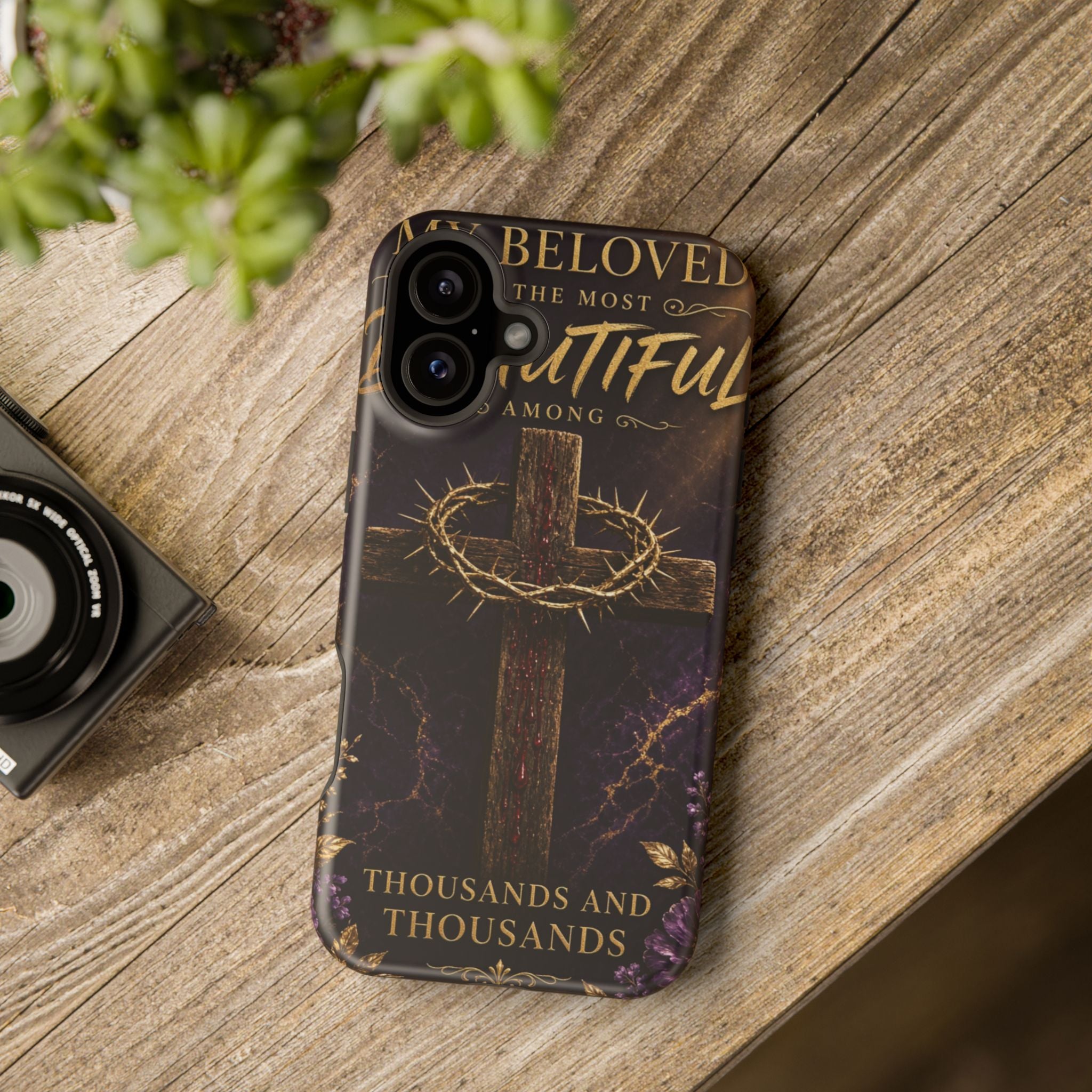 Christian Cross Magnetic Impact-Resistant Phone Case — "Beloved Most Beautiful" Scripture Design