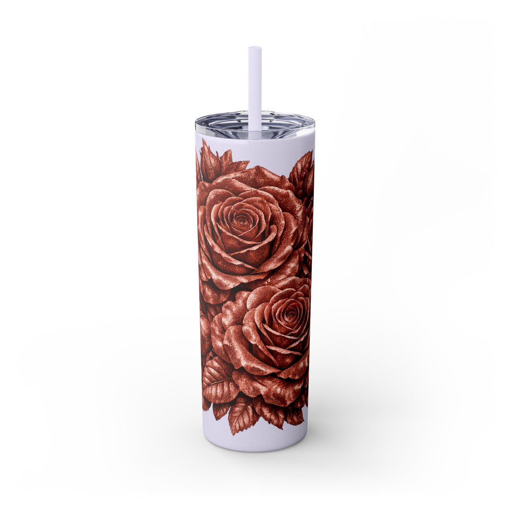 Skinny Tumbler — Monochrome Rose Garden 20oz Straw Tumbler
