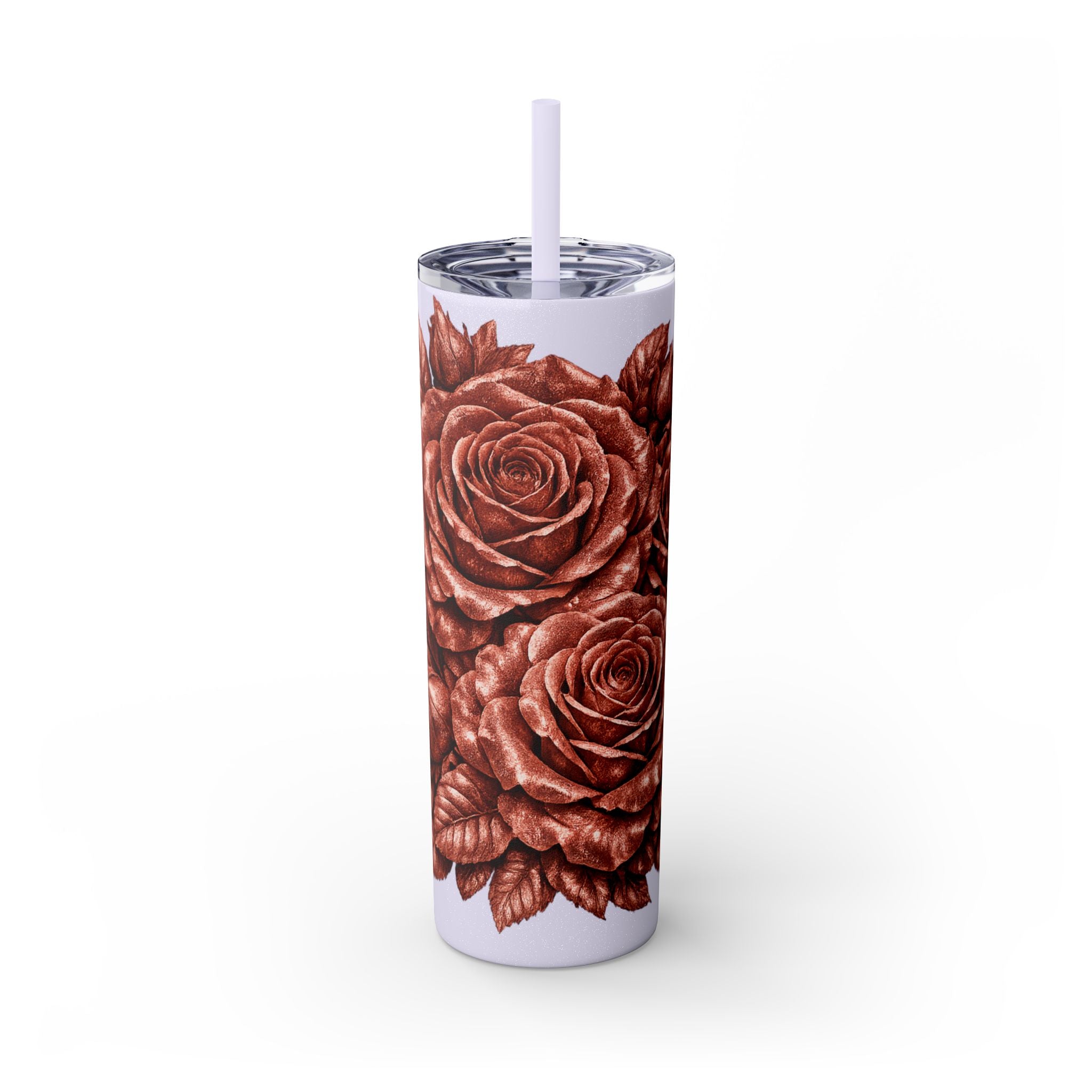 Skinny Tumbler — Monochrome Rose Garden 20oz Straw Tumbler