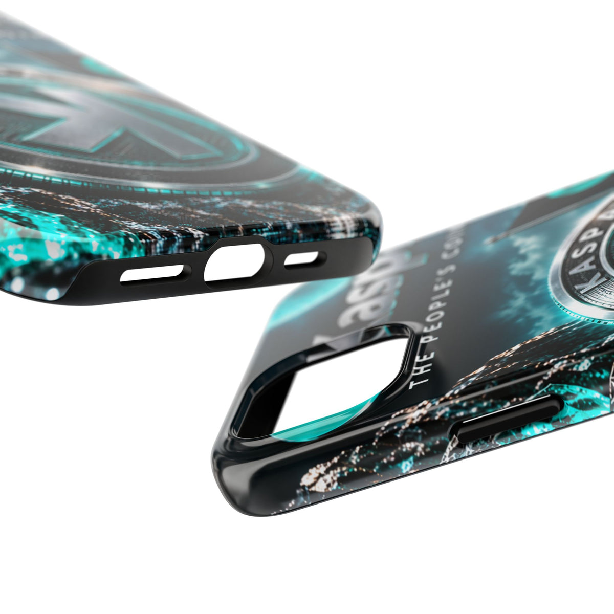 Kaspa Coin Tough Phone Case – Teal Crypto Logo Protective Cover