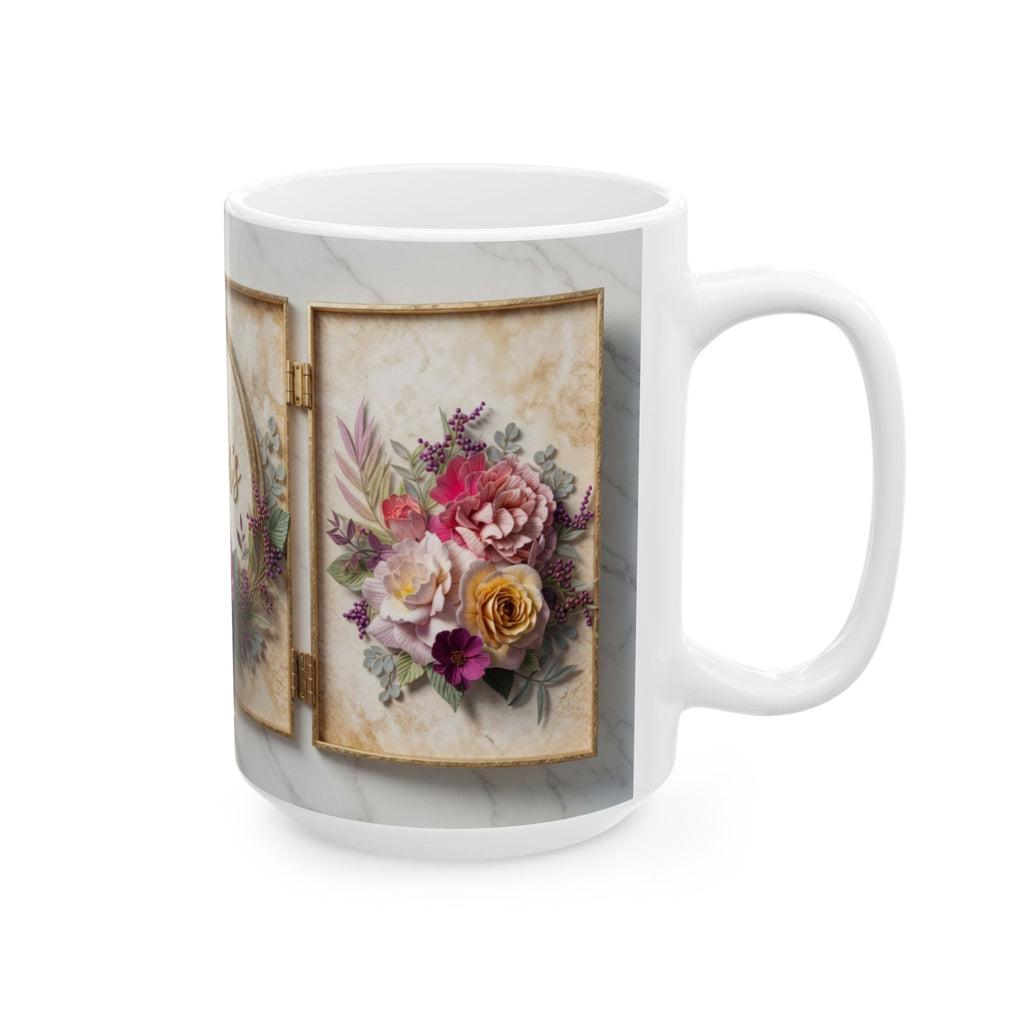 Happy Mother's Day floral wreath Mug | Ceramic 11oz 15oz
