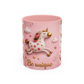 Unicorn 'Be Unique' Accent Coffee Mug – Pink 11/15oz