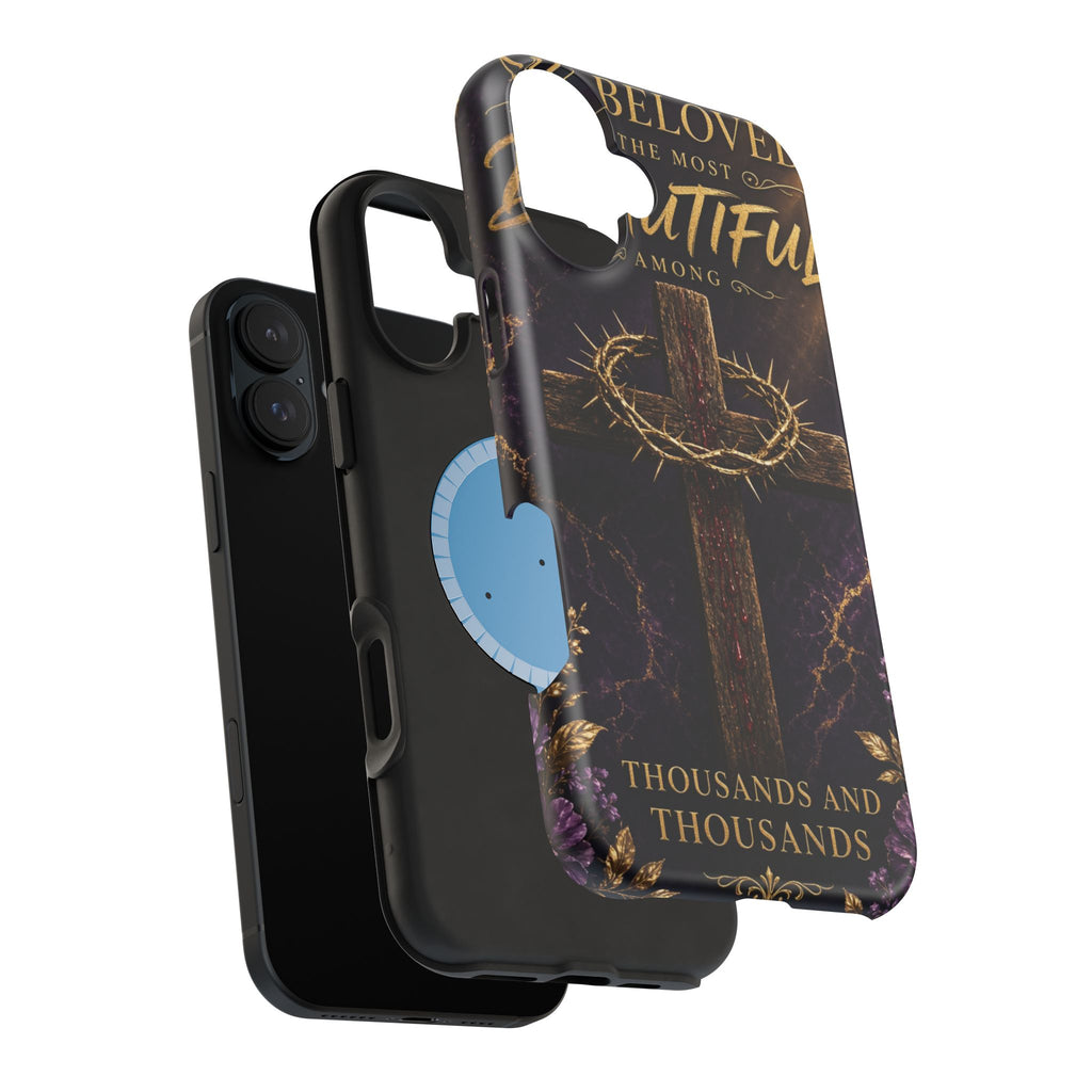 Christian Cross Magnetic Impact-Resistant Phone Case — "Beloved Most Beautiful" Scripture Design