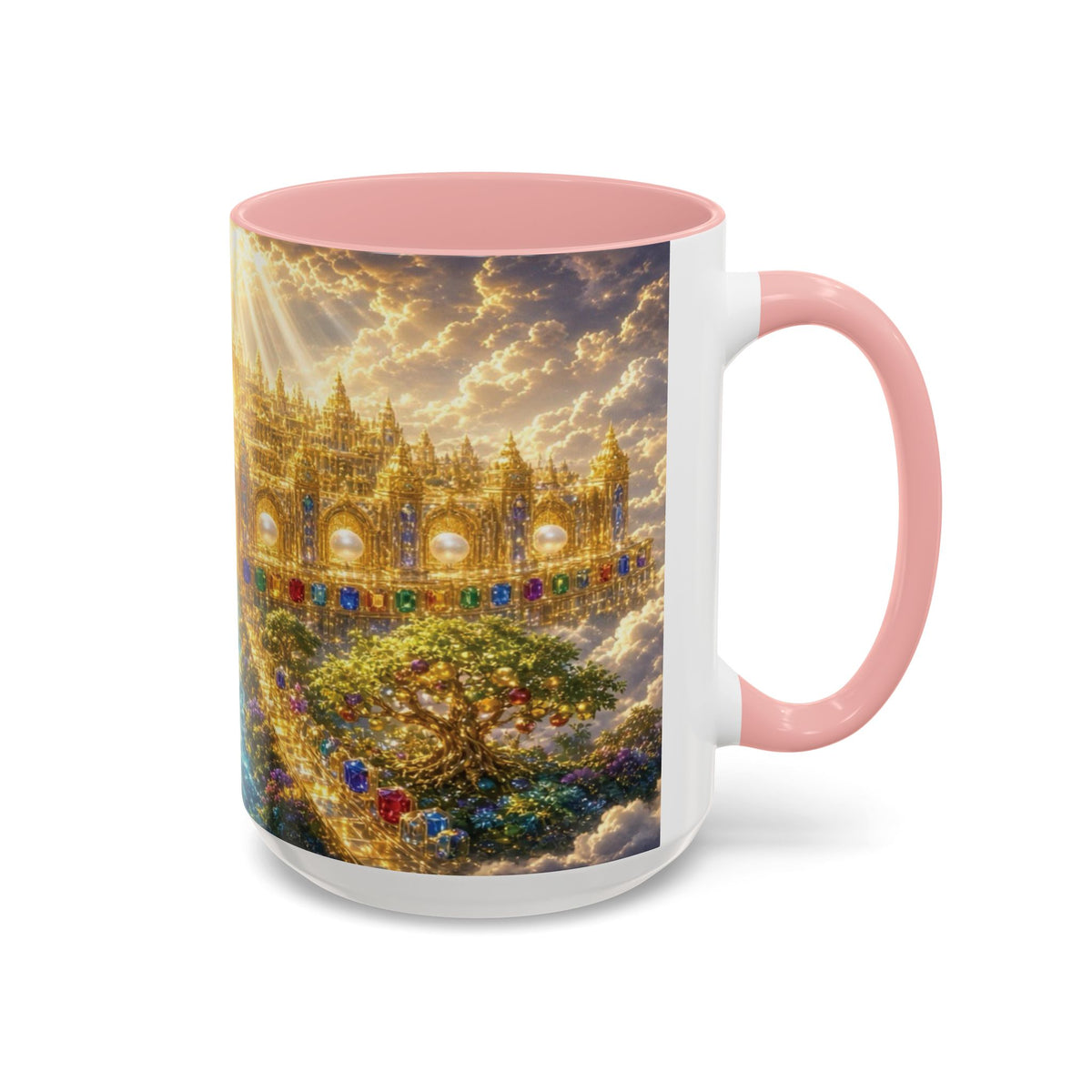 Heavenly City Christian Coffee Mug — Golden Celestial Paradise Design (11/15oz)