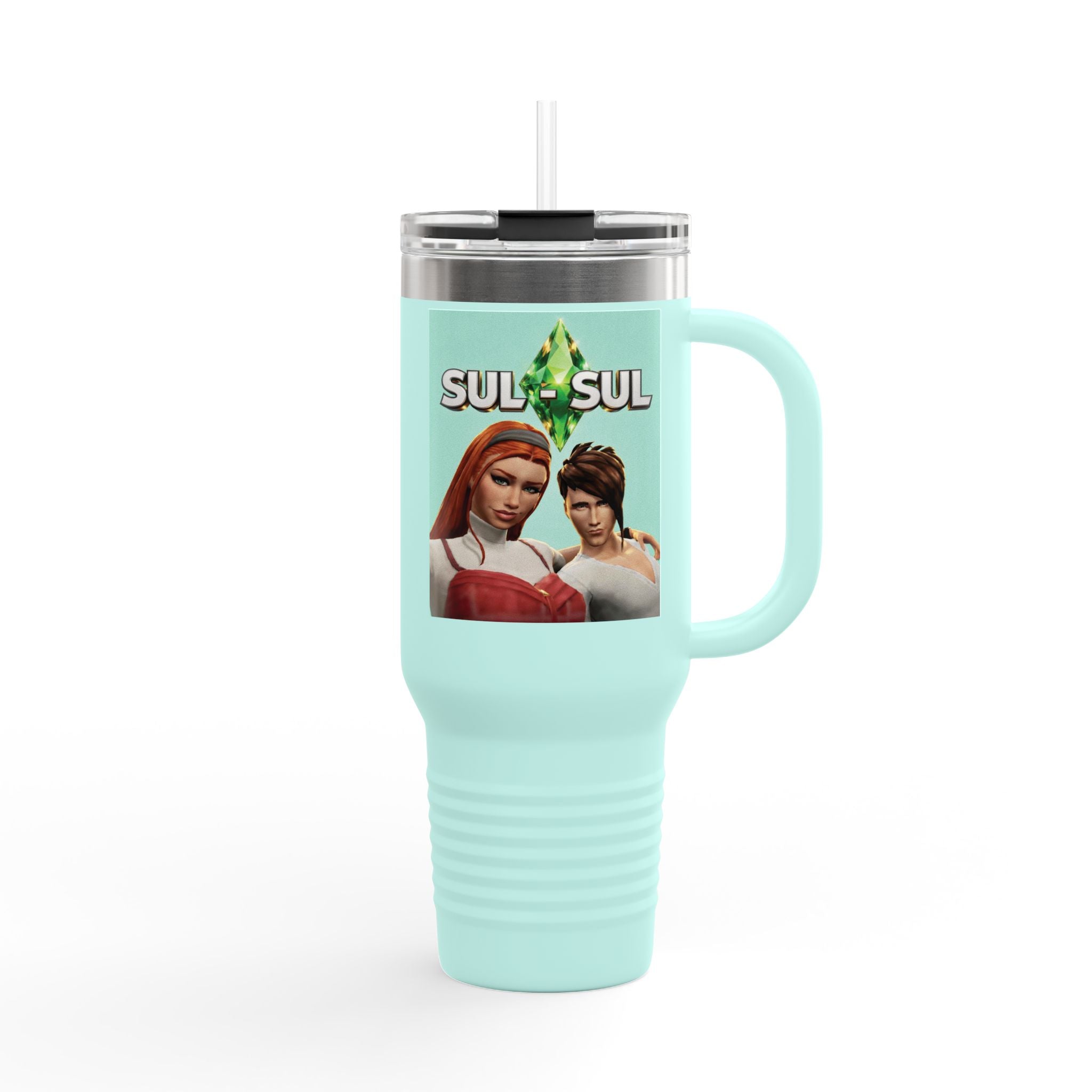 Sims Insulated Travel Mug, 40oz - Cozy & Stylish Gift for Travelers, Coffee Lovers - Large Hot Beverage Container, Thermal Cup, Portable Tea