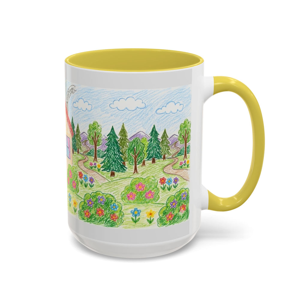 Crayon Family Home Drawing Mug | Colorful Ceramic Coffee Cup