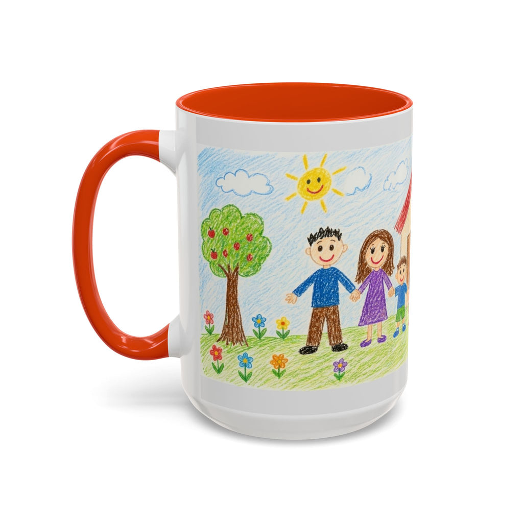 Crayon Family Home Drawing Mug | Colorful Ceramic Coffee Cup