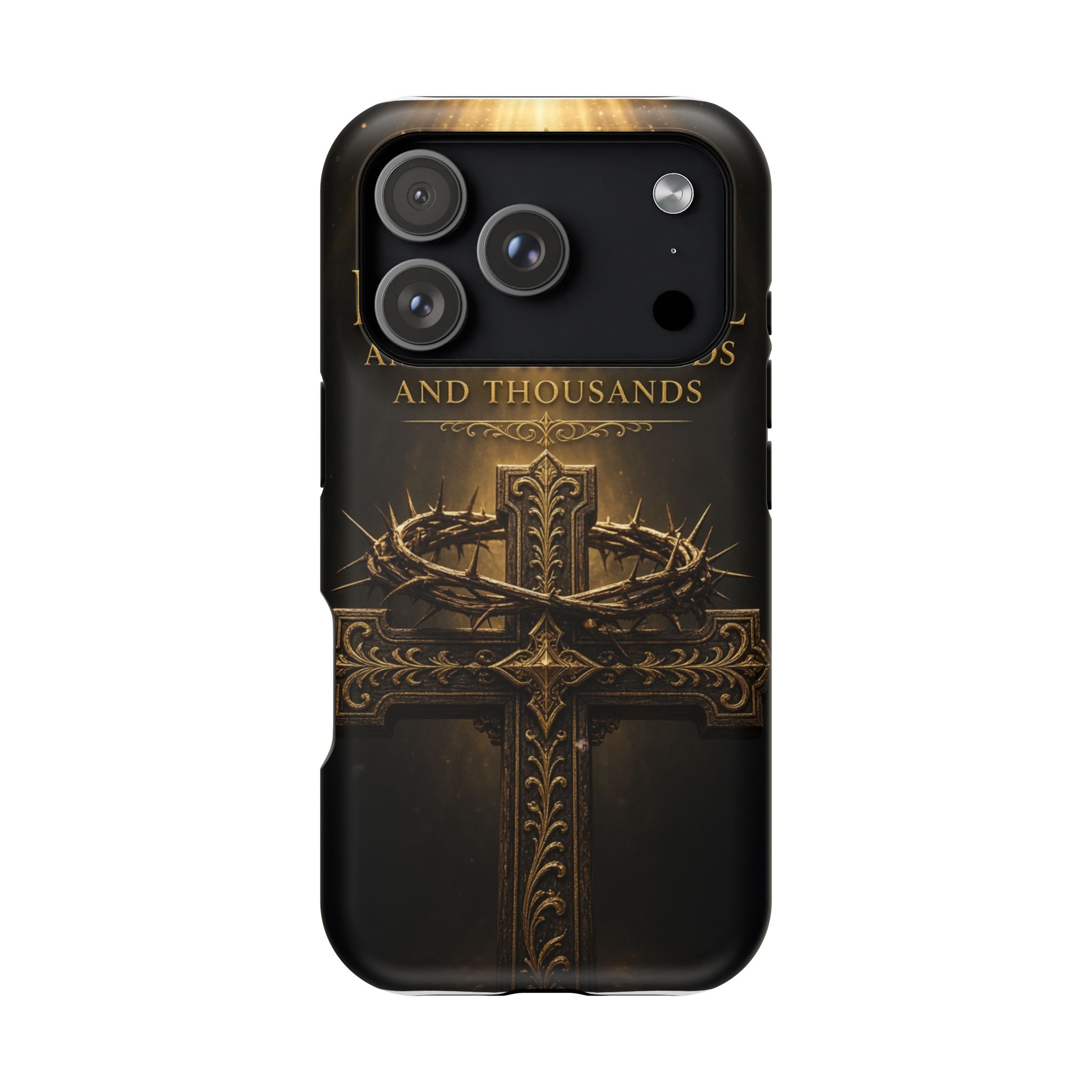 Magnetic Impact-Resistant Phone Case — "Most Beautiful" Cross with Crown of Thorns
