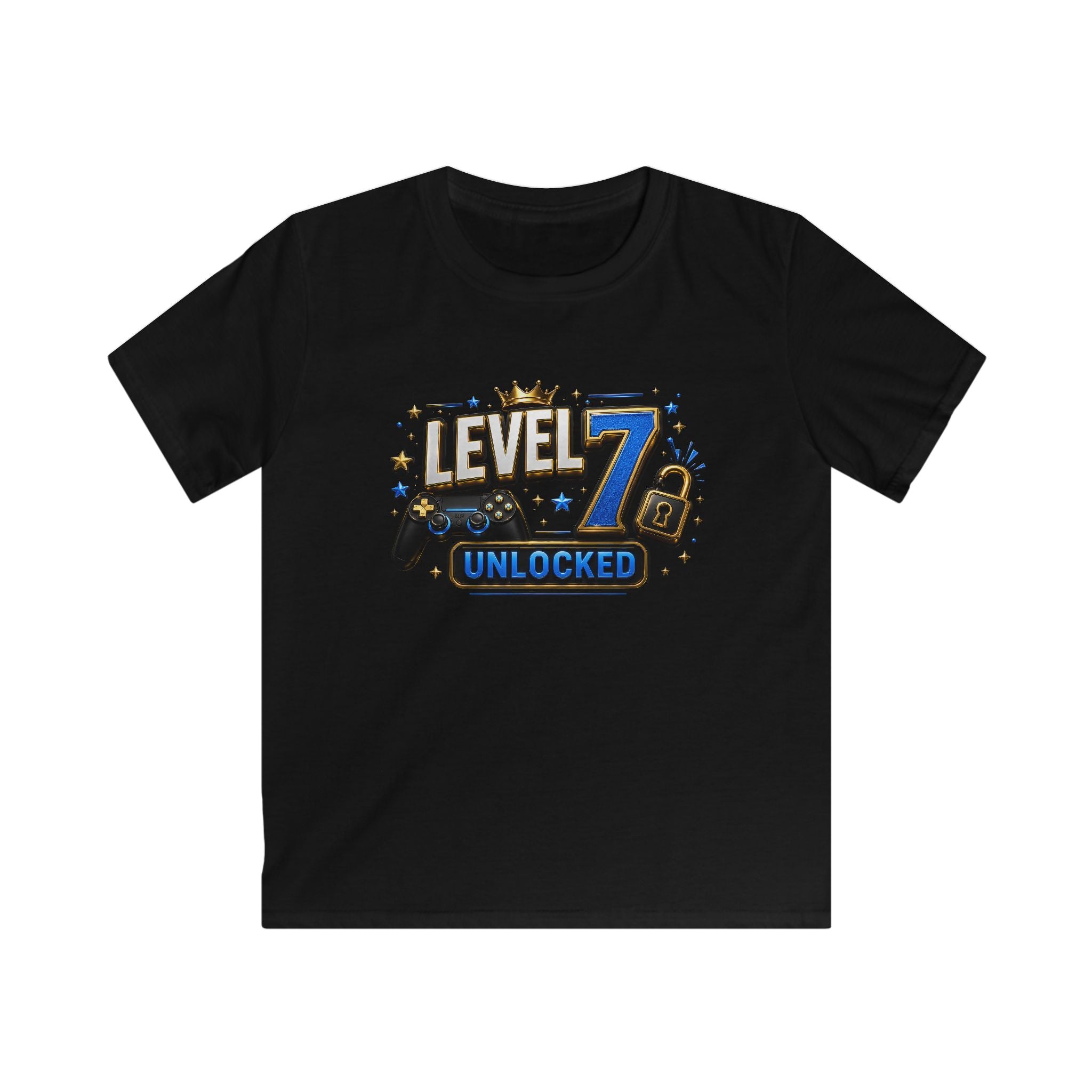 Level 7 Unlocked Kids Tee | Birthday Gamer Design