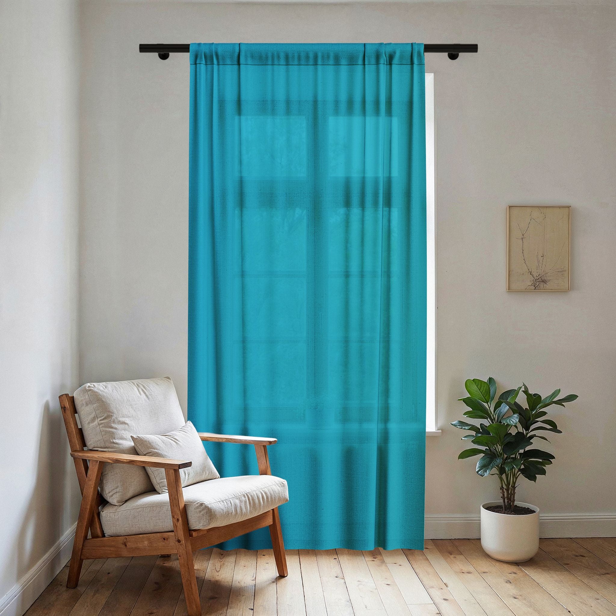 Coral Sheer Curtain Panel — Lightweight Semi-Transparent Window Drape