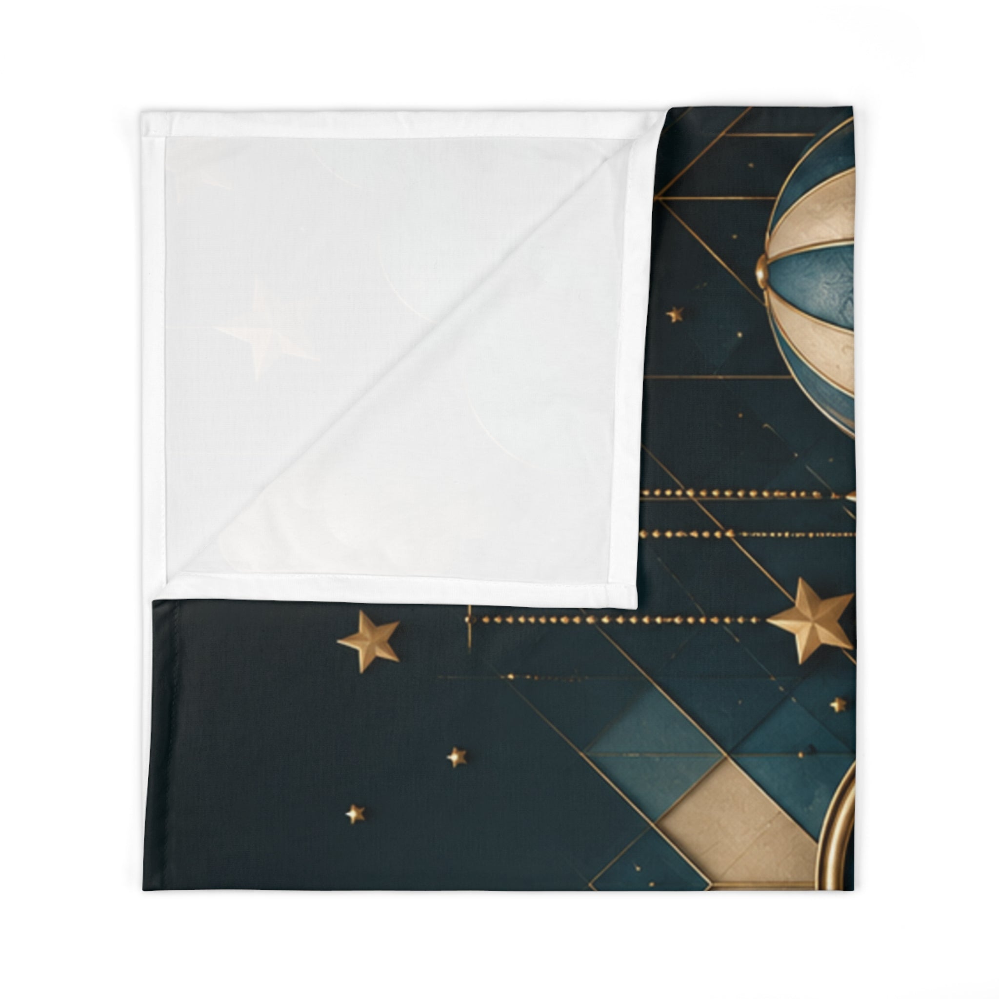 Personalized Baby Swaddle Blanket – Royal Night Sky Design (Custom Name)