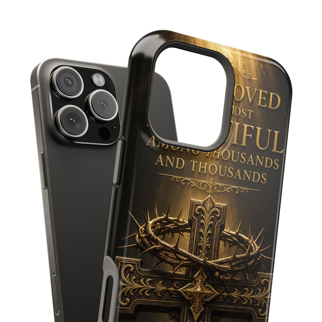 Magnetic Impact-Resistant Phone Case — "Most Beautiful" Cross with Crown of Thorns