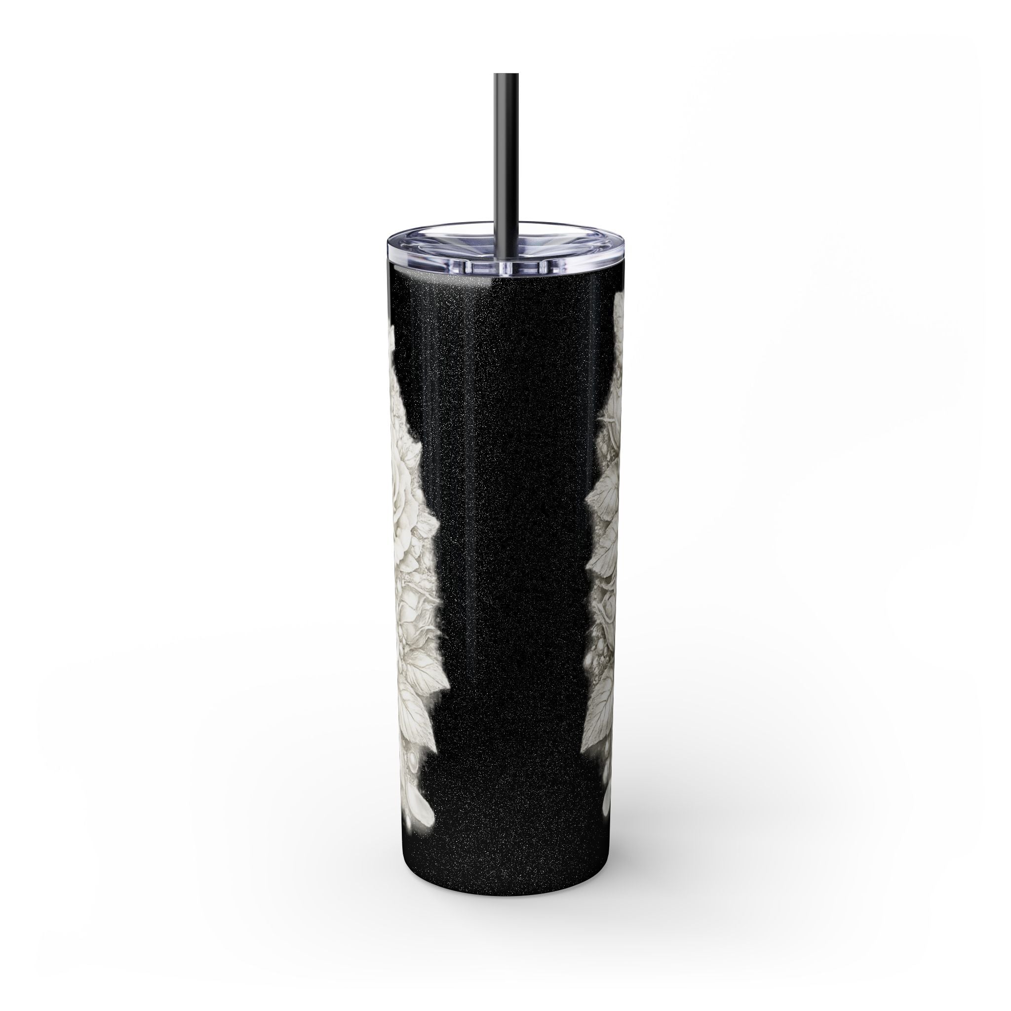Skinny Tumbler — Monochrome Rose Garden 20oz Straw Tumbler
