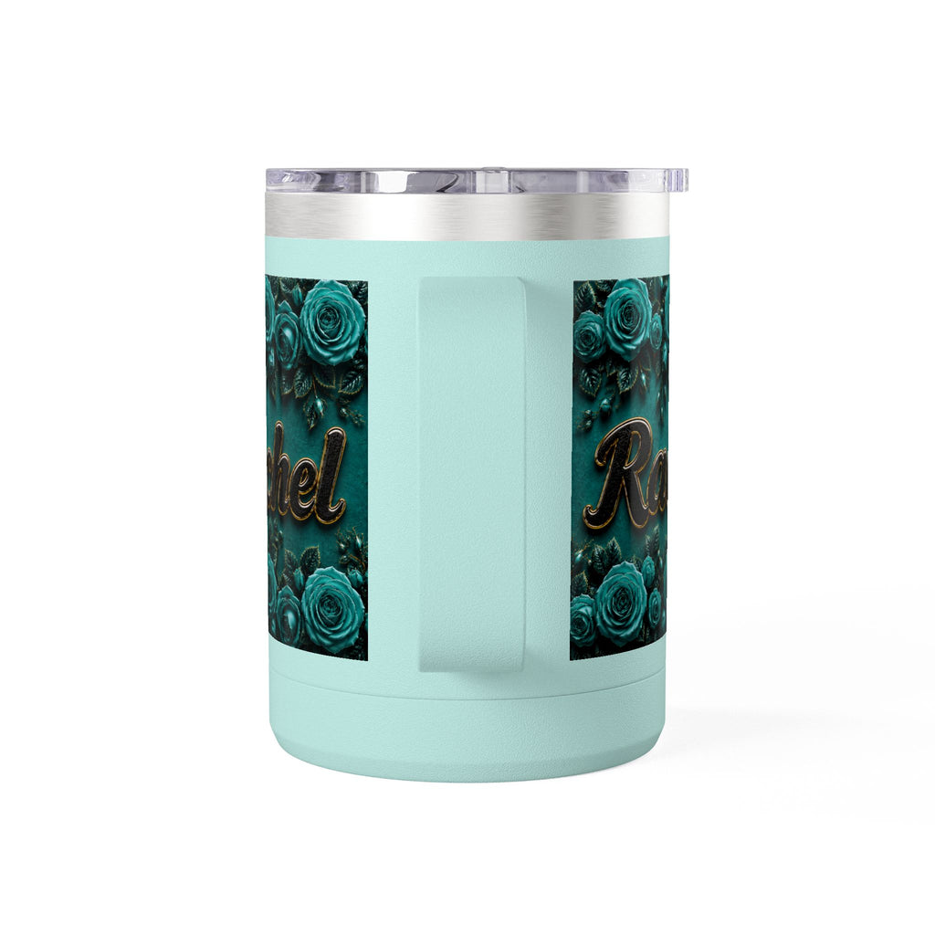 Personalized Rachel Floral 15oz Travel Mug — Insulated Coffee Tumbler