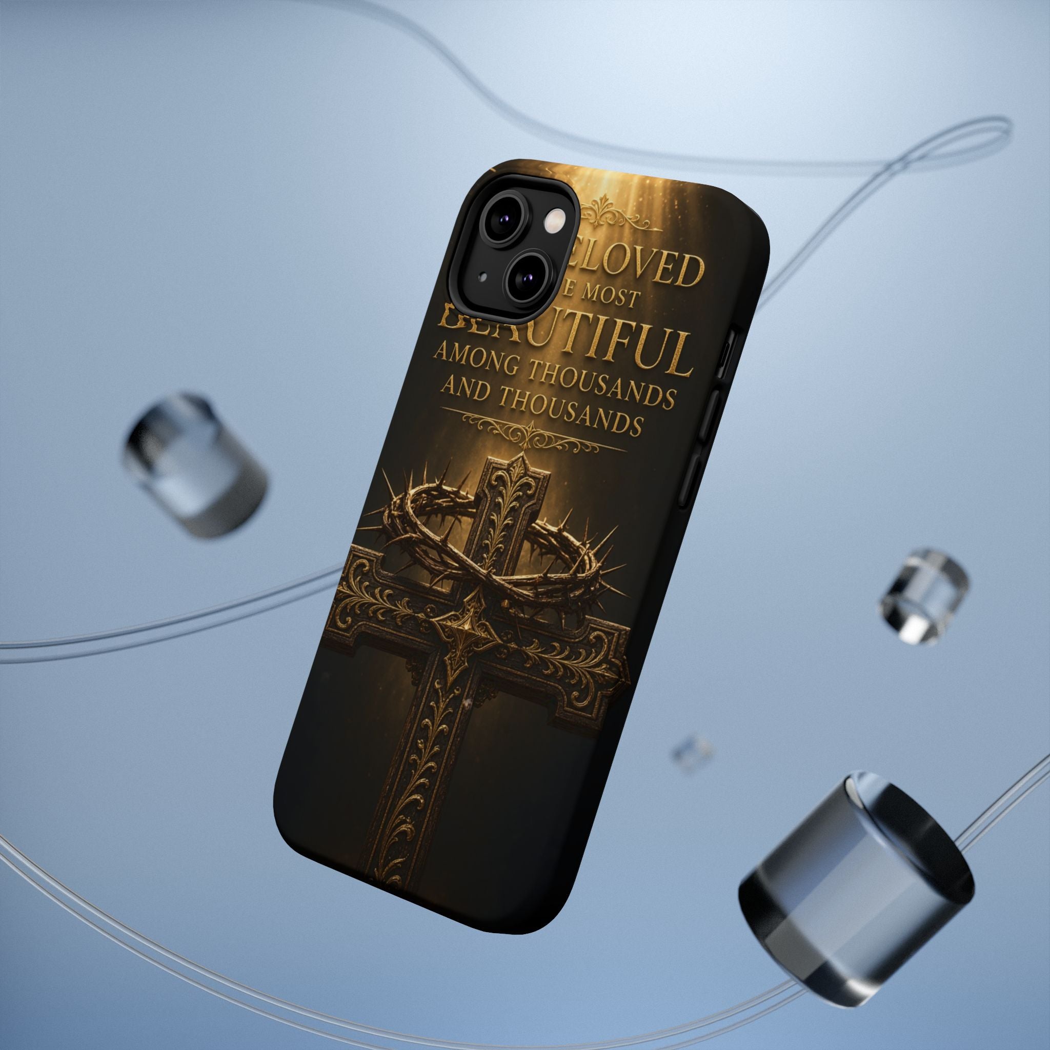 Magnetic Impact-Resistant Phone Case — "Most Beautiful" Cross with Crown of Thorns