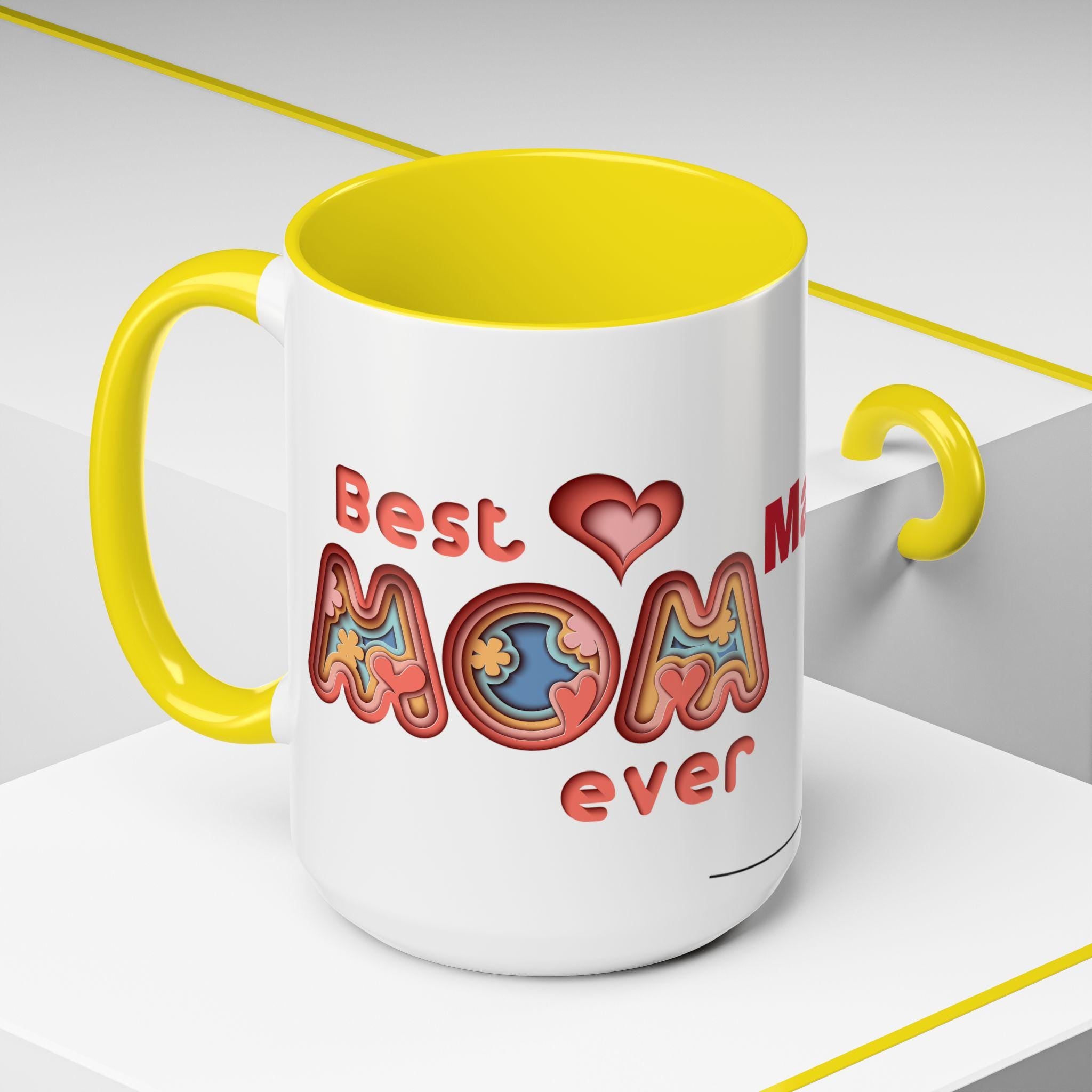 Taza Personalizada con Acento de Color - Regalo de Cumpleaños para Mujer, Custom Accent Coffee Mug, Taza con Interior de Color