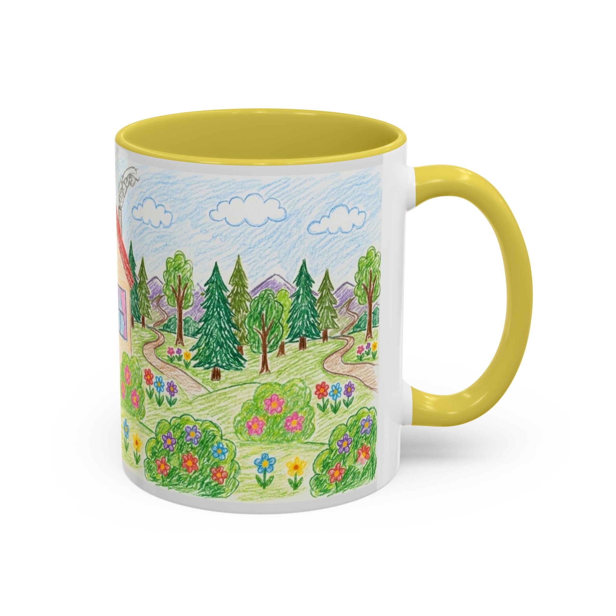 Crayon Family Home Drawing Mug | Colorful Ceramic Coffee Cup