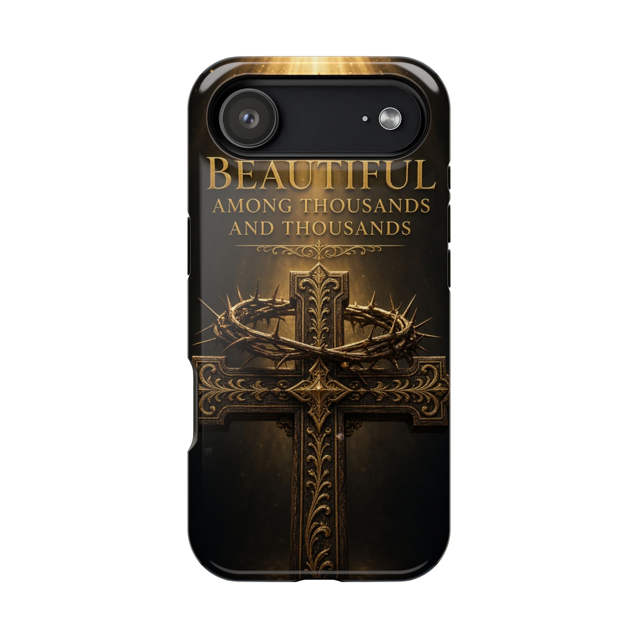 Magnetic Impact-Resistant Phone Case — "Most Beautiful" Cross with Crown of Thorns