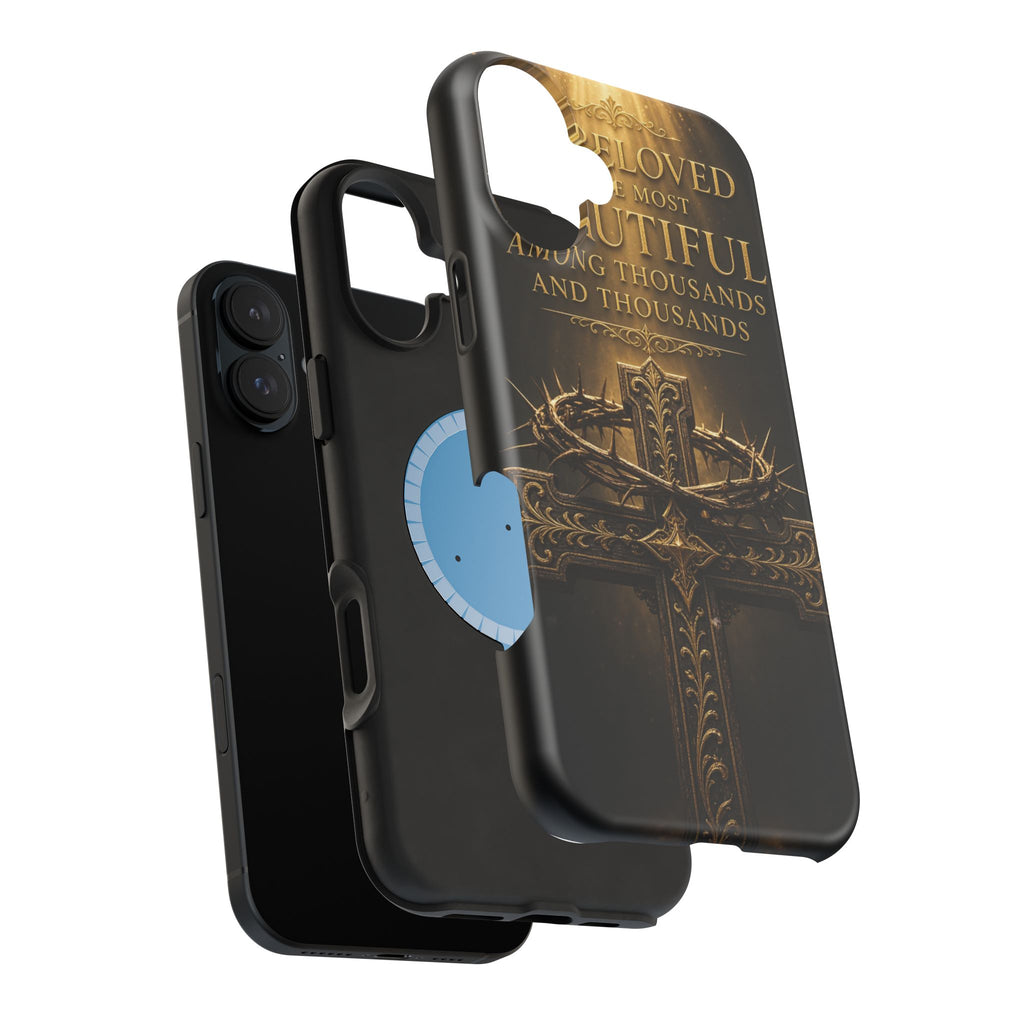 Magnetic Impact-Resistant Phone Case — "Most Beautiful" Cross with Crown of Thorns