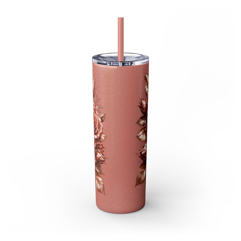 Skinny Tumbler — Monochrome Rose Garden 20oz Straw Tumbler