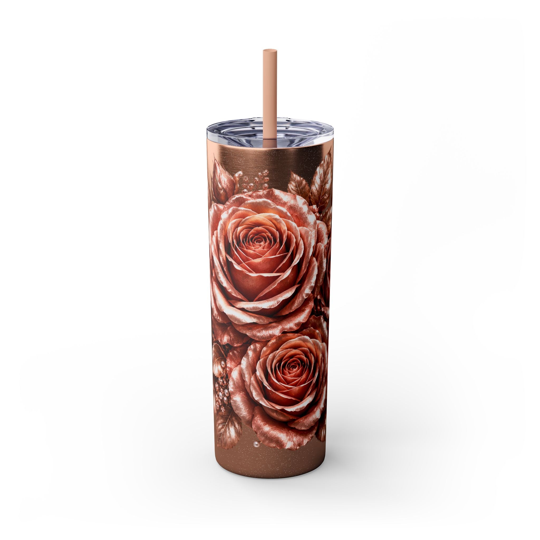 Skinny Tumbler — Monochrome Rose Garden 20oz Straw Tumbler