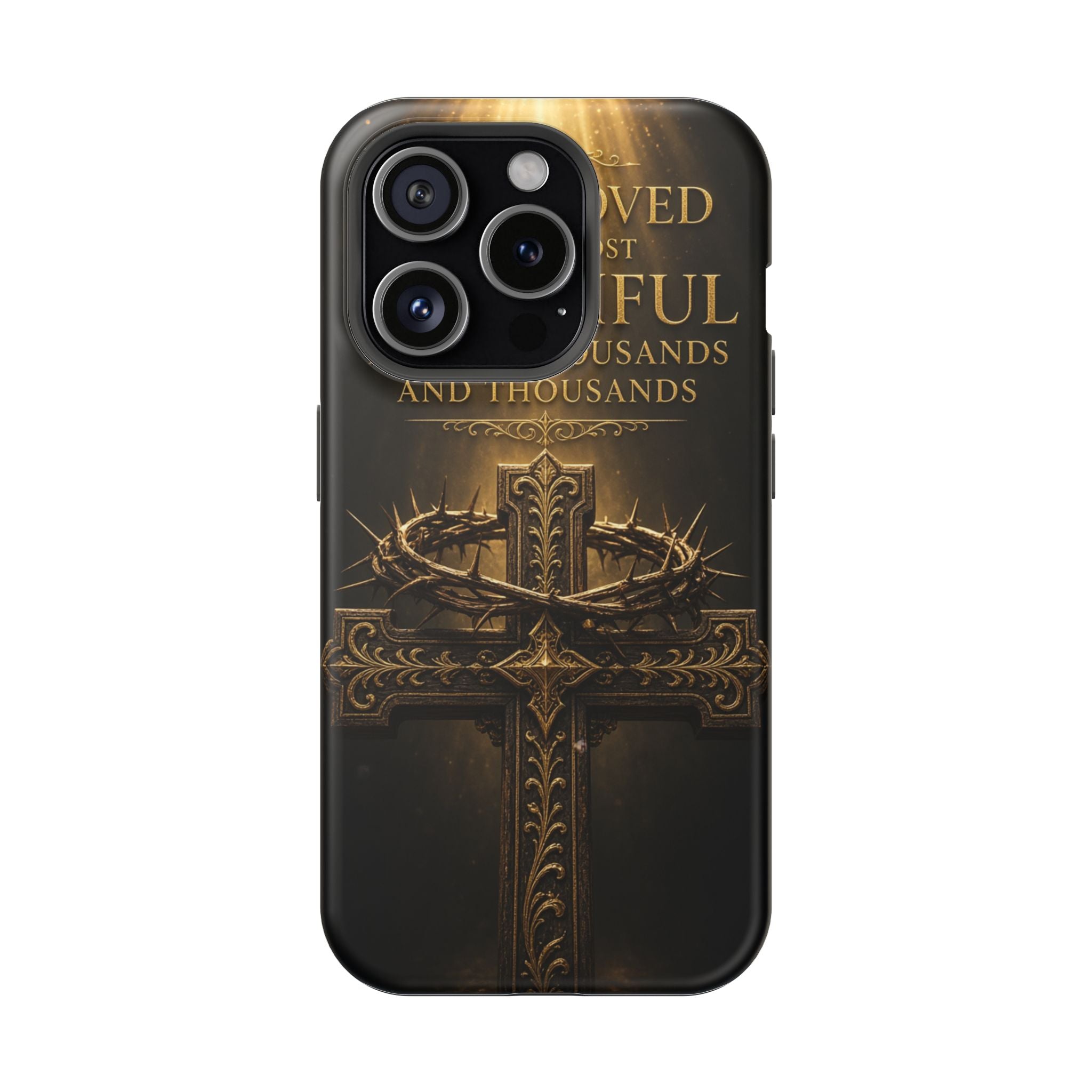 Magnetic Impact-Resistant Phone Case — "Most Beautiful" Cross with Crown of Thorns