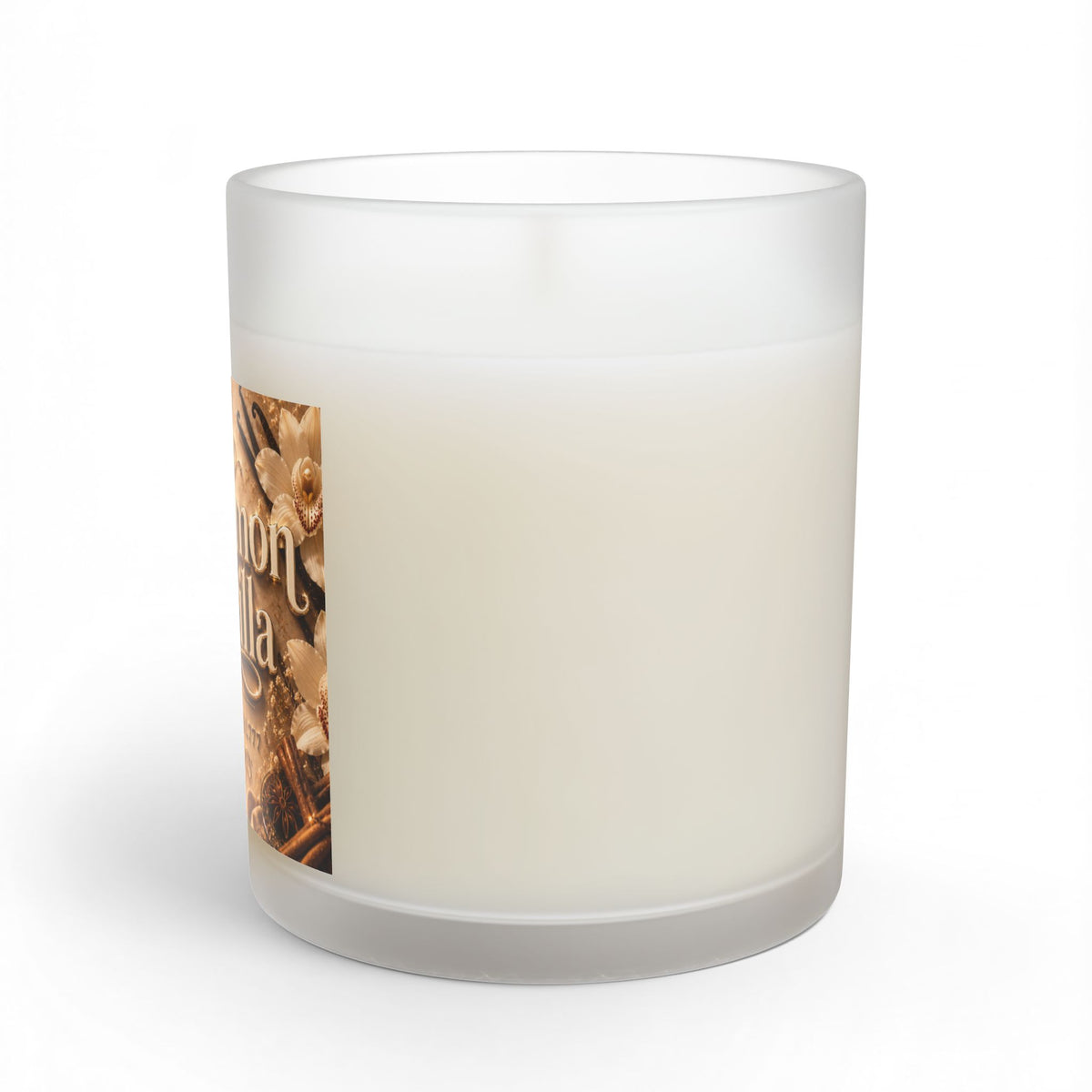 Cinnamon Vanilla Glass Candle — 11 oz Cozy Spice Scented Candle