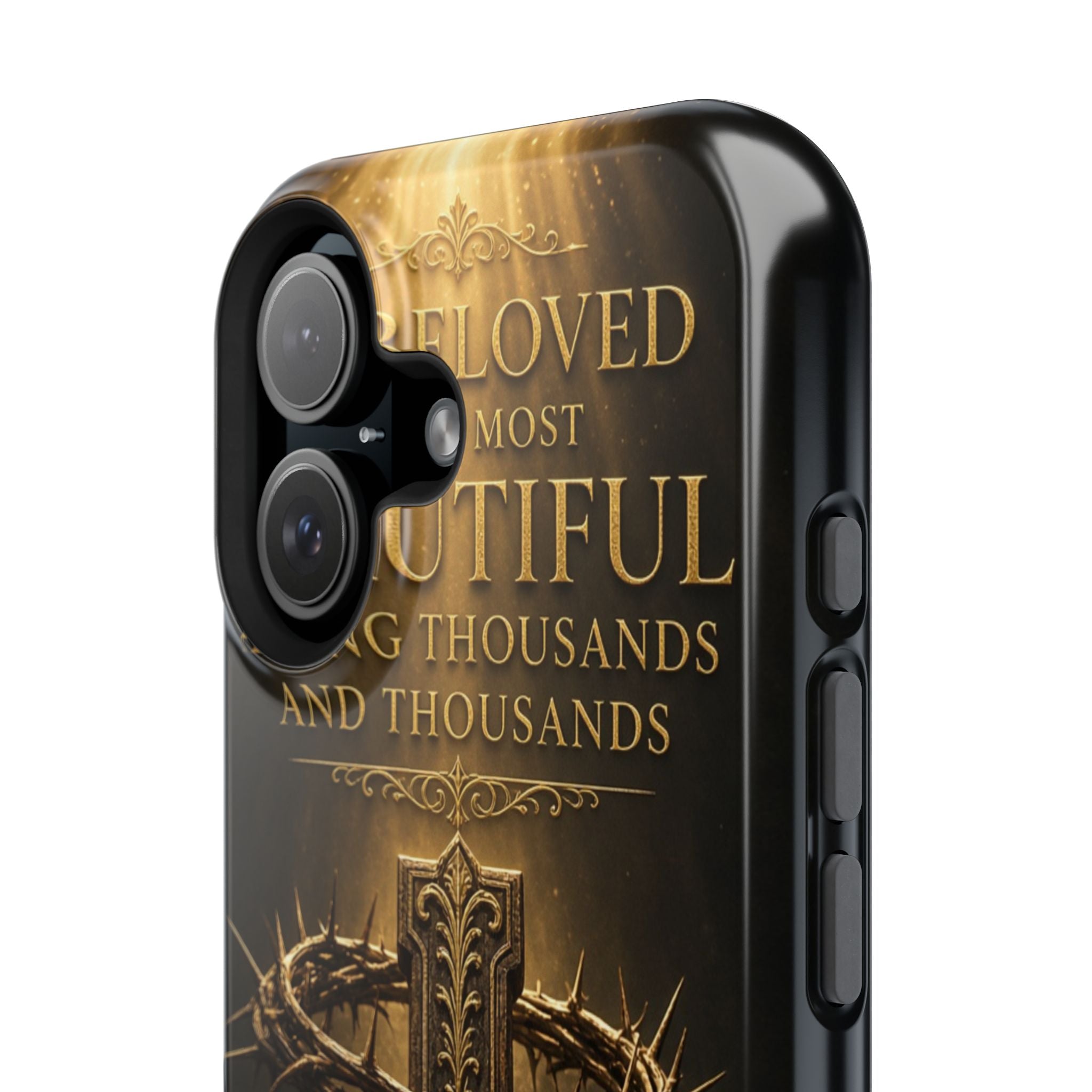 Magnetic Impact-Resistant Phone Case — "Most Beautiful" Cross with Crown of Thorns